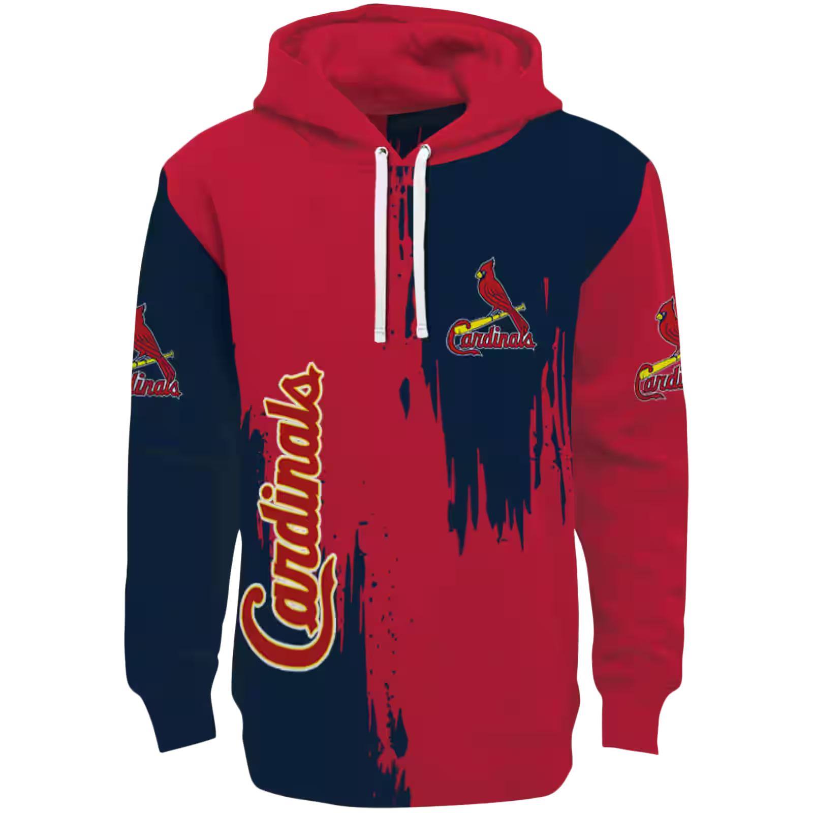 St. Louis Cardinals Splatter Effect Red Hoodie