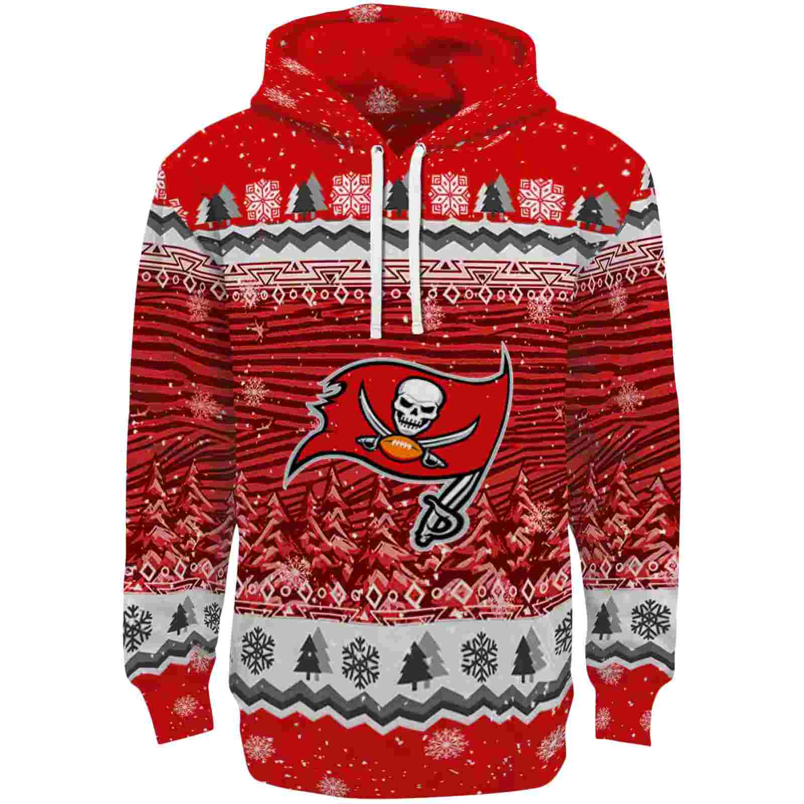 Tampa Bay Buccaneers Christmas Trees Red Hoodie