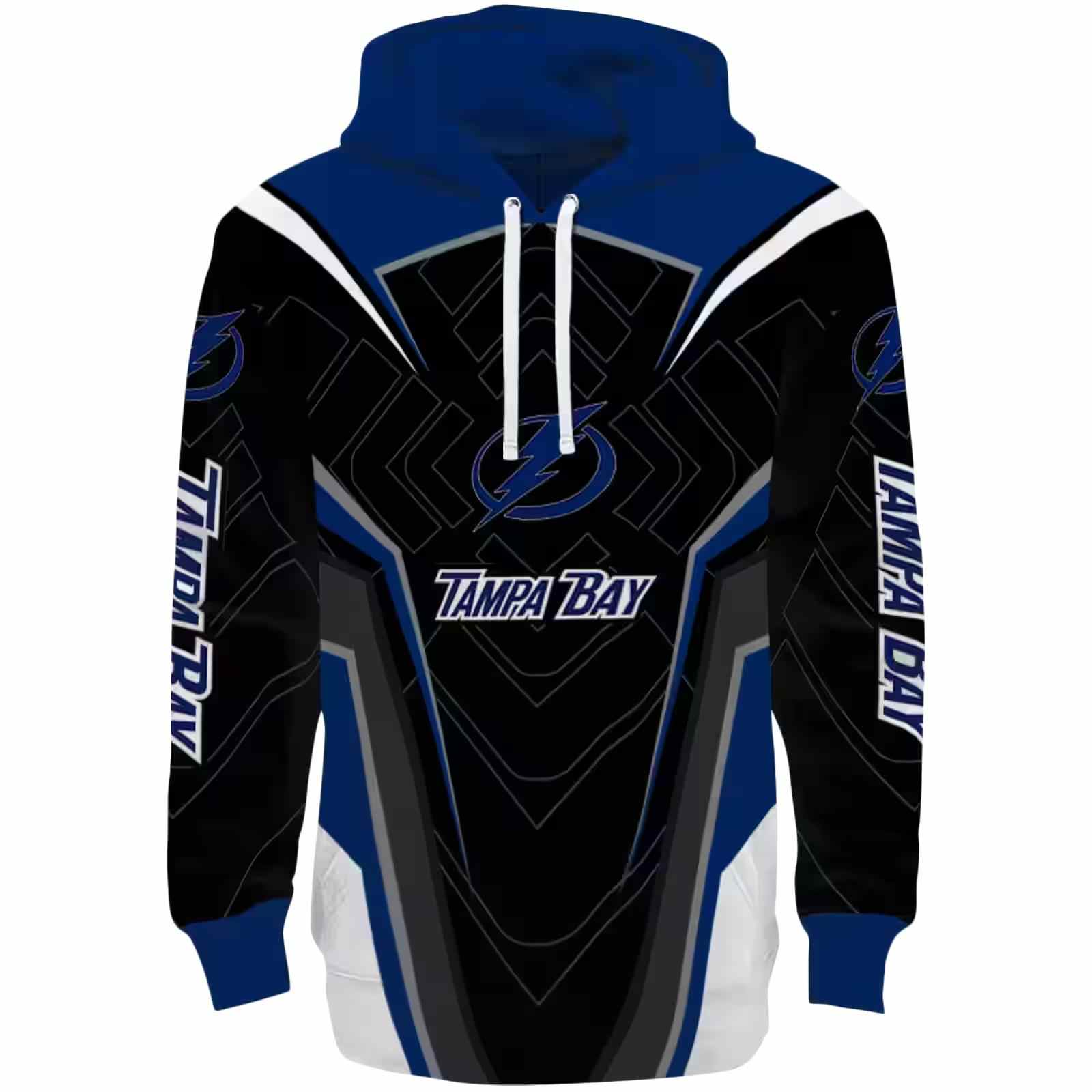 Tampa Bay Lightning Futuristic Pattern Blue Black Hoodie