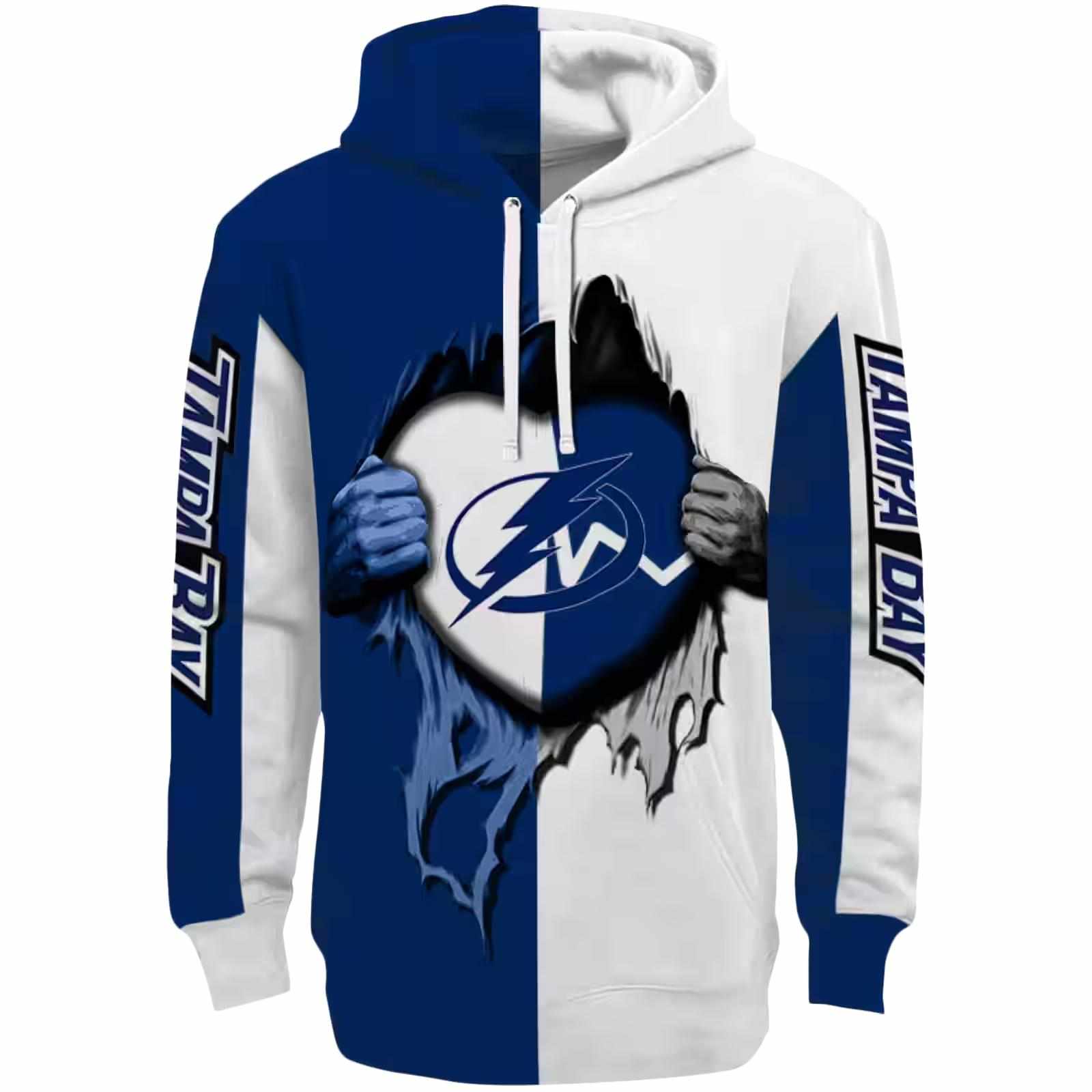 Tampa Bay Lightning Heartbeat Graphic Blue Hoodie