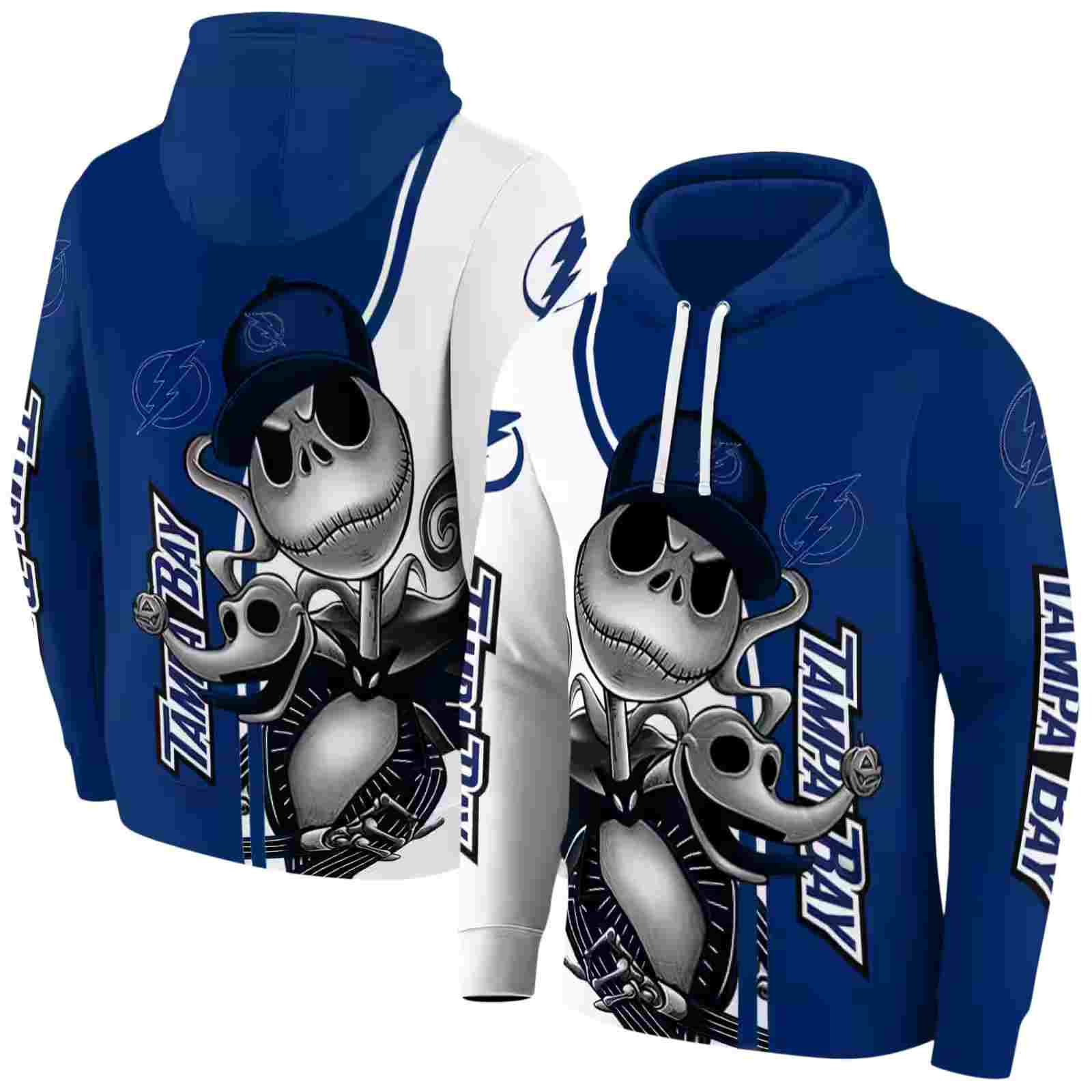 tampa bay lightning jack skellington blue hoodie fashion forward