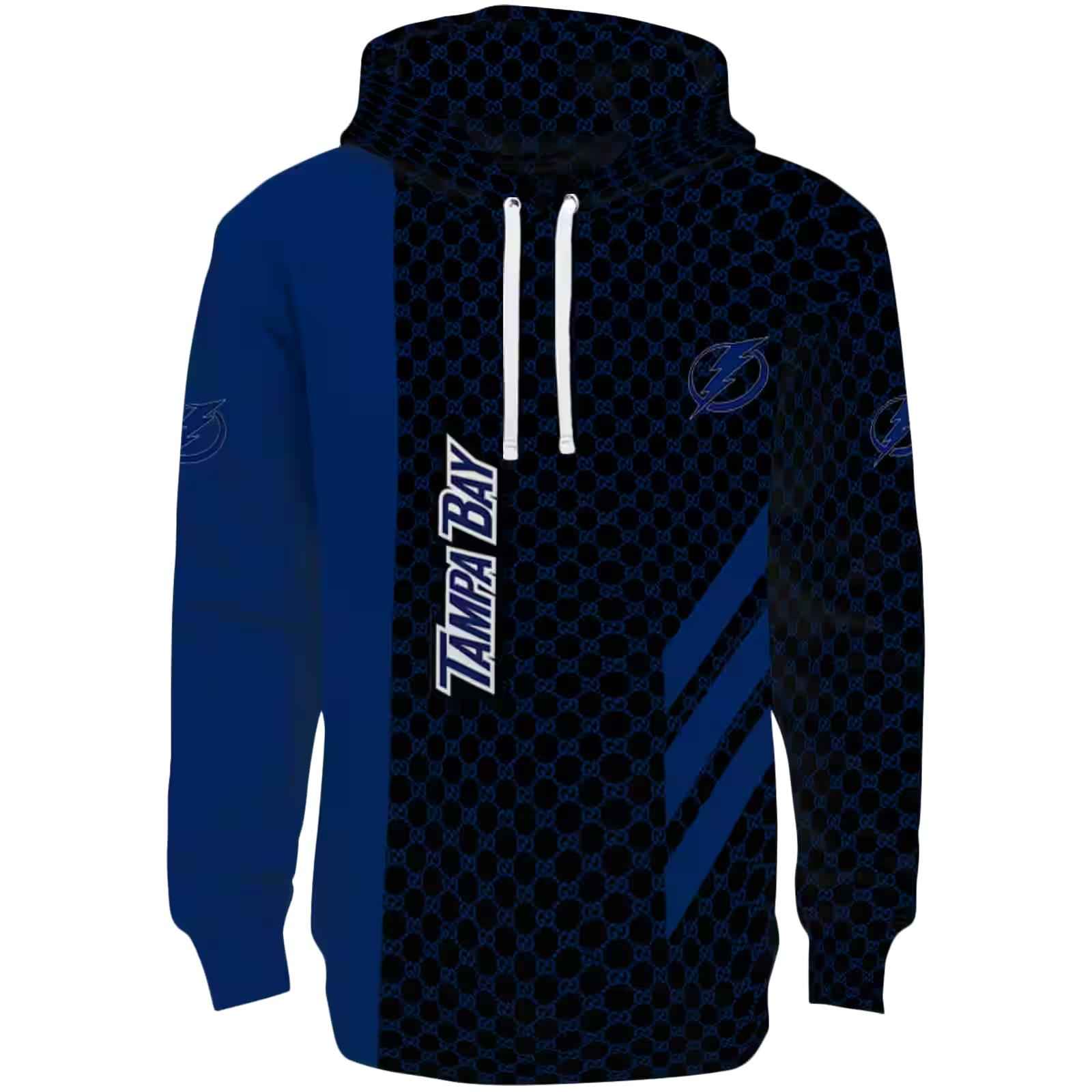 Tampa Bay Lightning Monogram Pattern Blue Hoodie