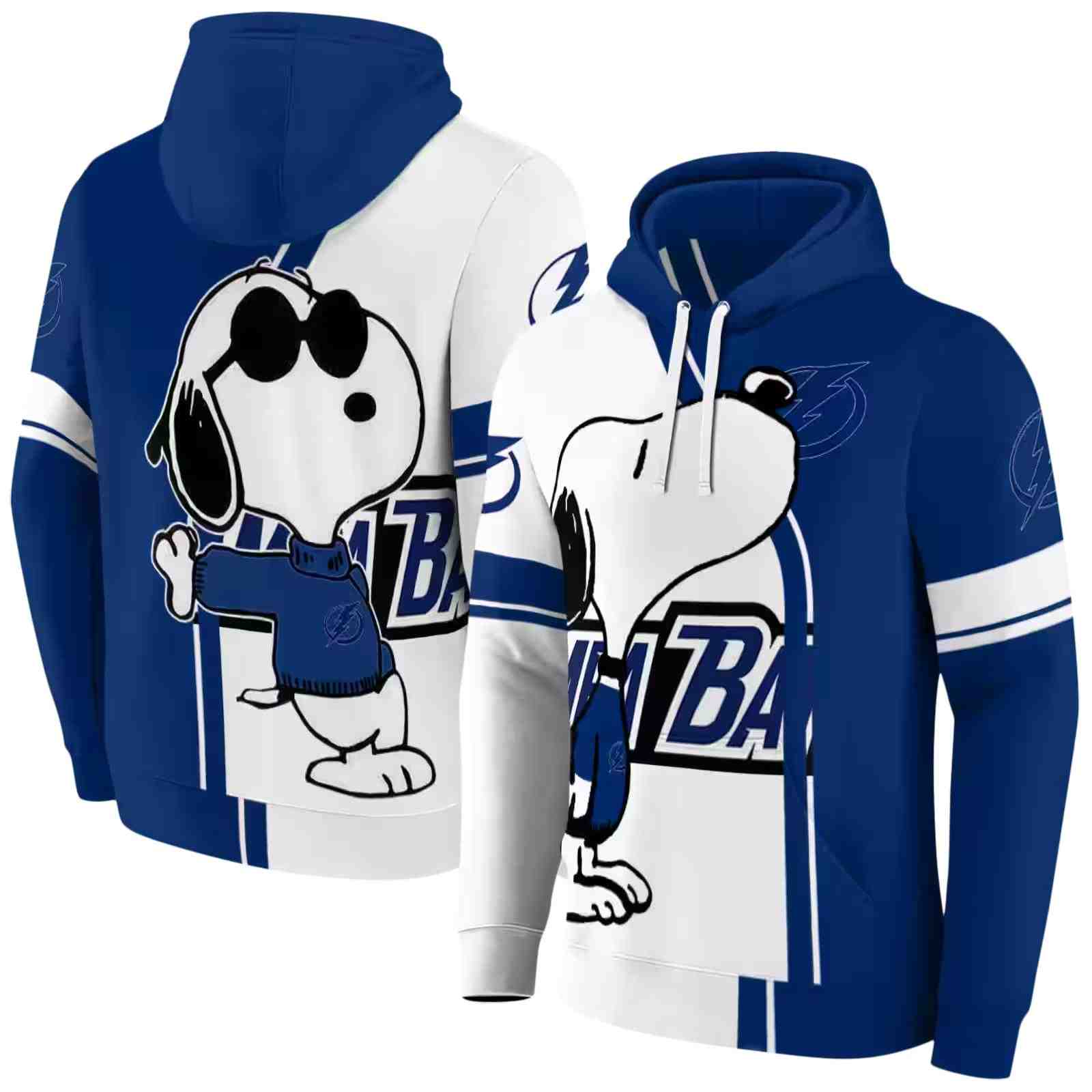 tampa bay lightning playful snoopy blue hoodie fashion forward