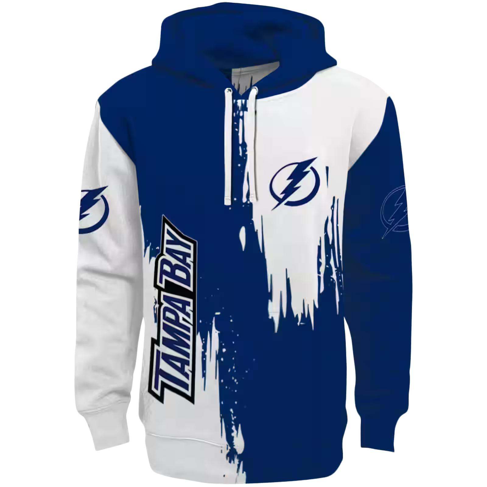 Tampa Bay Lightning Splatter Effect Blue Hoodie