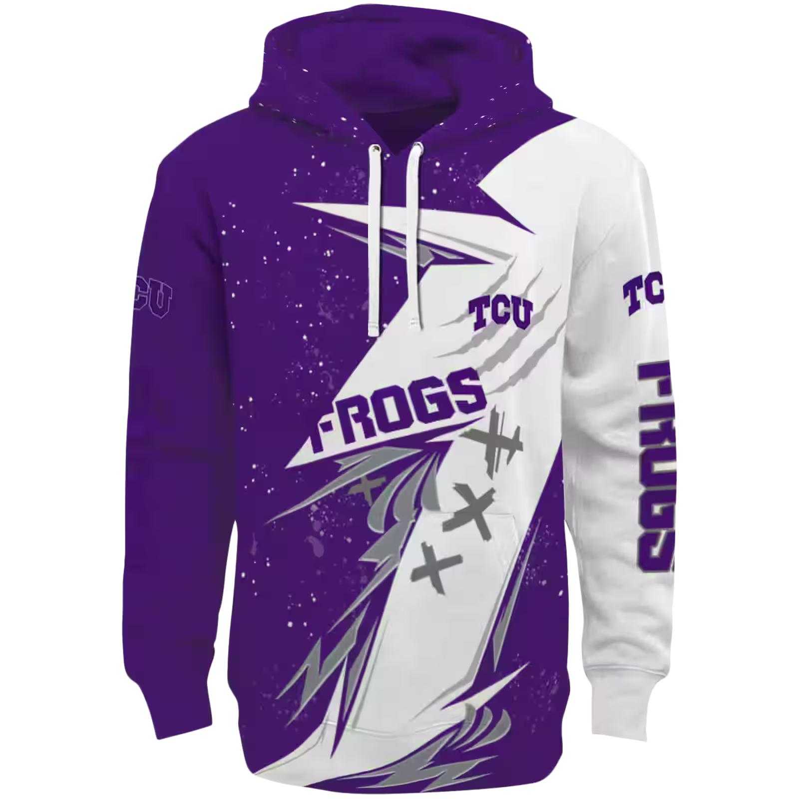 TCU Horned Frogs Dynamic Slash Purple White Hoodie