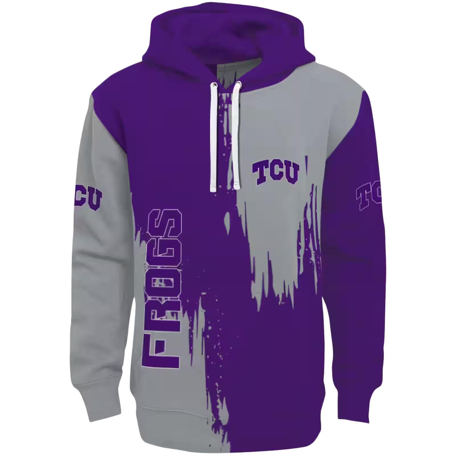 TCU Horned Frogs Splatter Effect Purple Hoodie