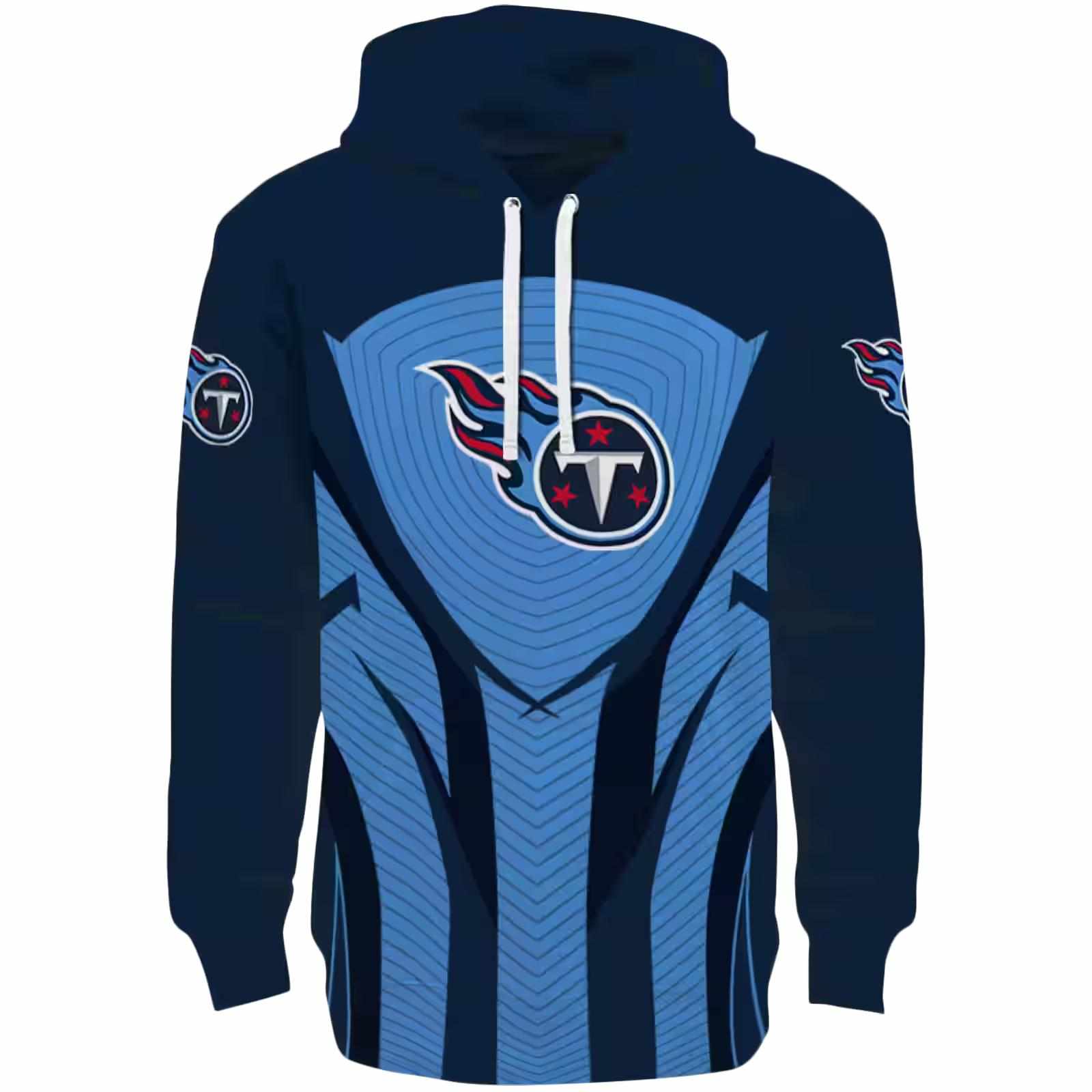 Tennessee Titans Concentric Lines Navy Black Hoodie