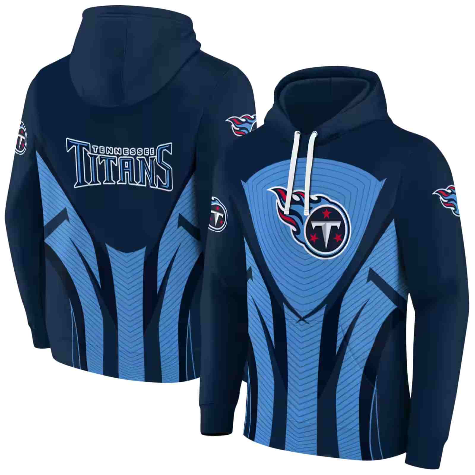 tennessee titans concentric lines navy black hoodie fashion forward