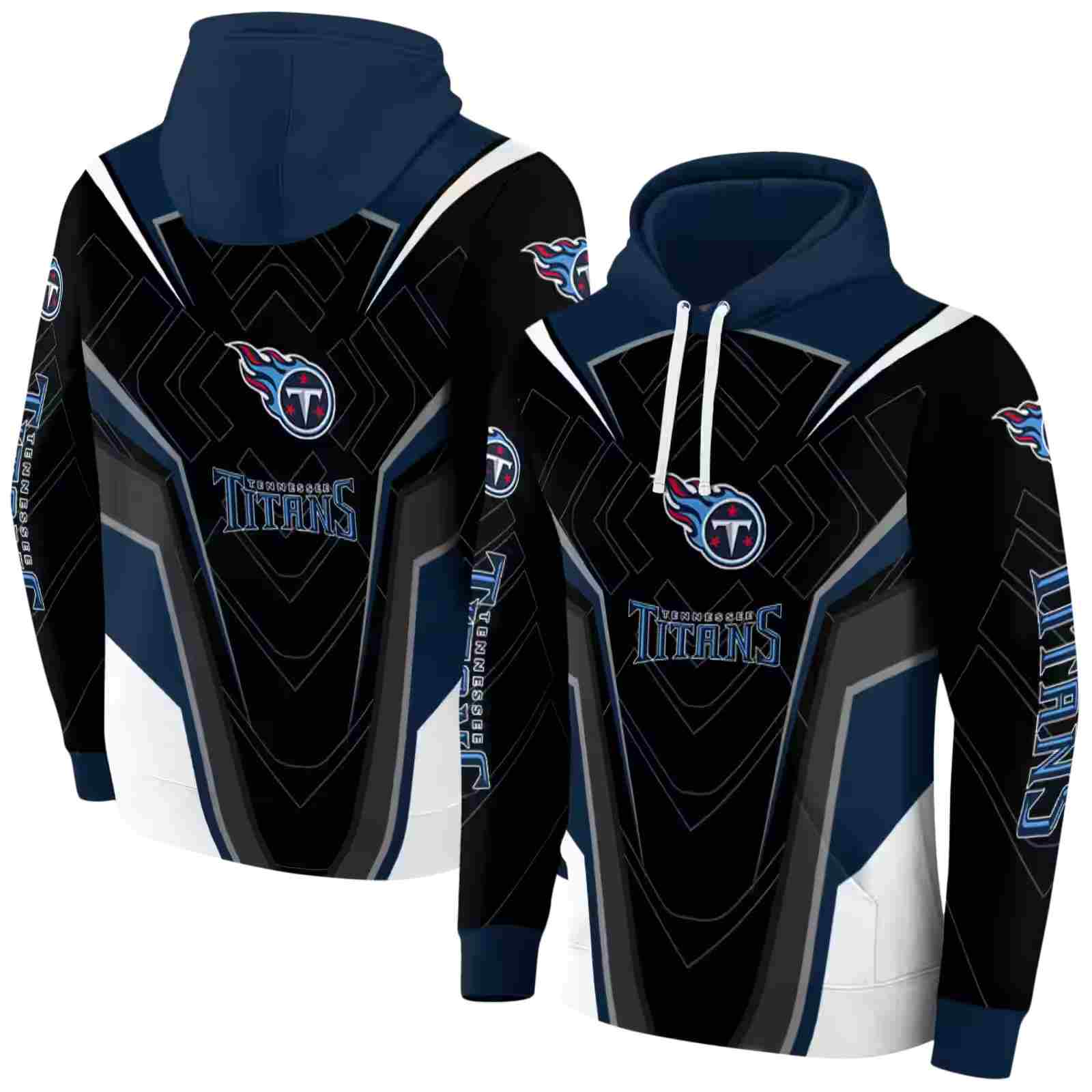 tennessee titans futuristic pattern navy black hoodie fashion forward