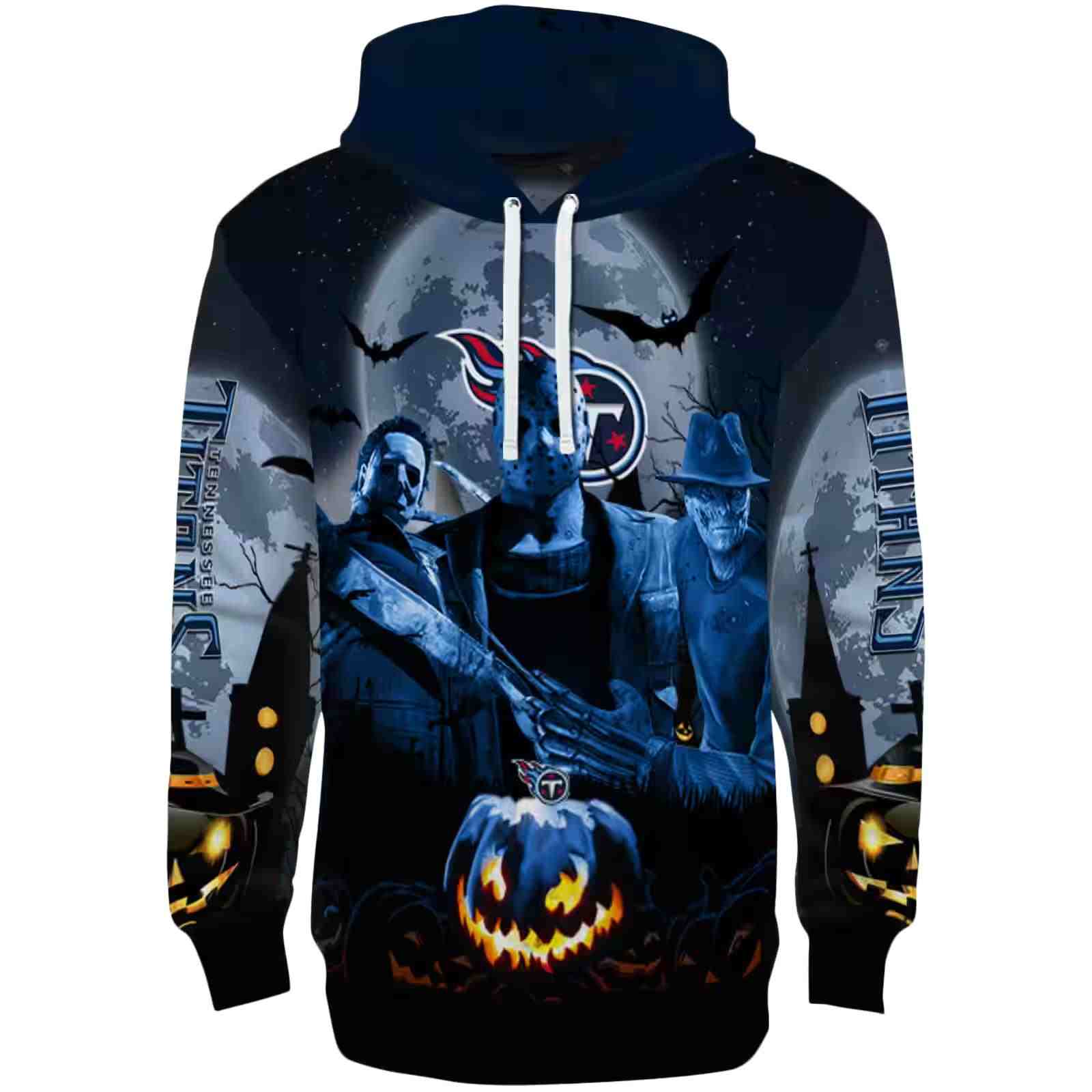 Tennessee Titans Halloween Vibes Navy Black Hoodie