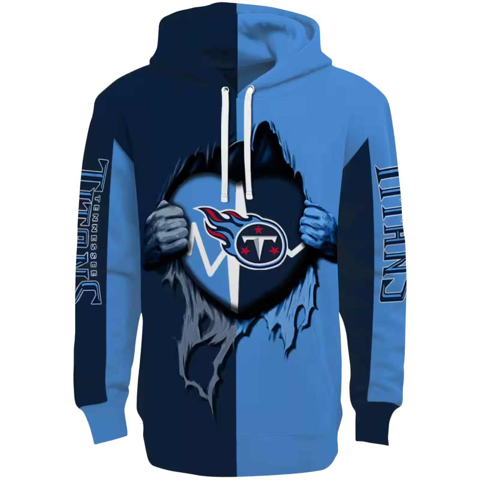 Tennessee Titans Heartbeat Graphic Navy Hoodie