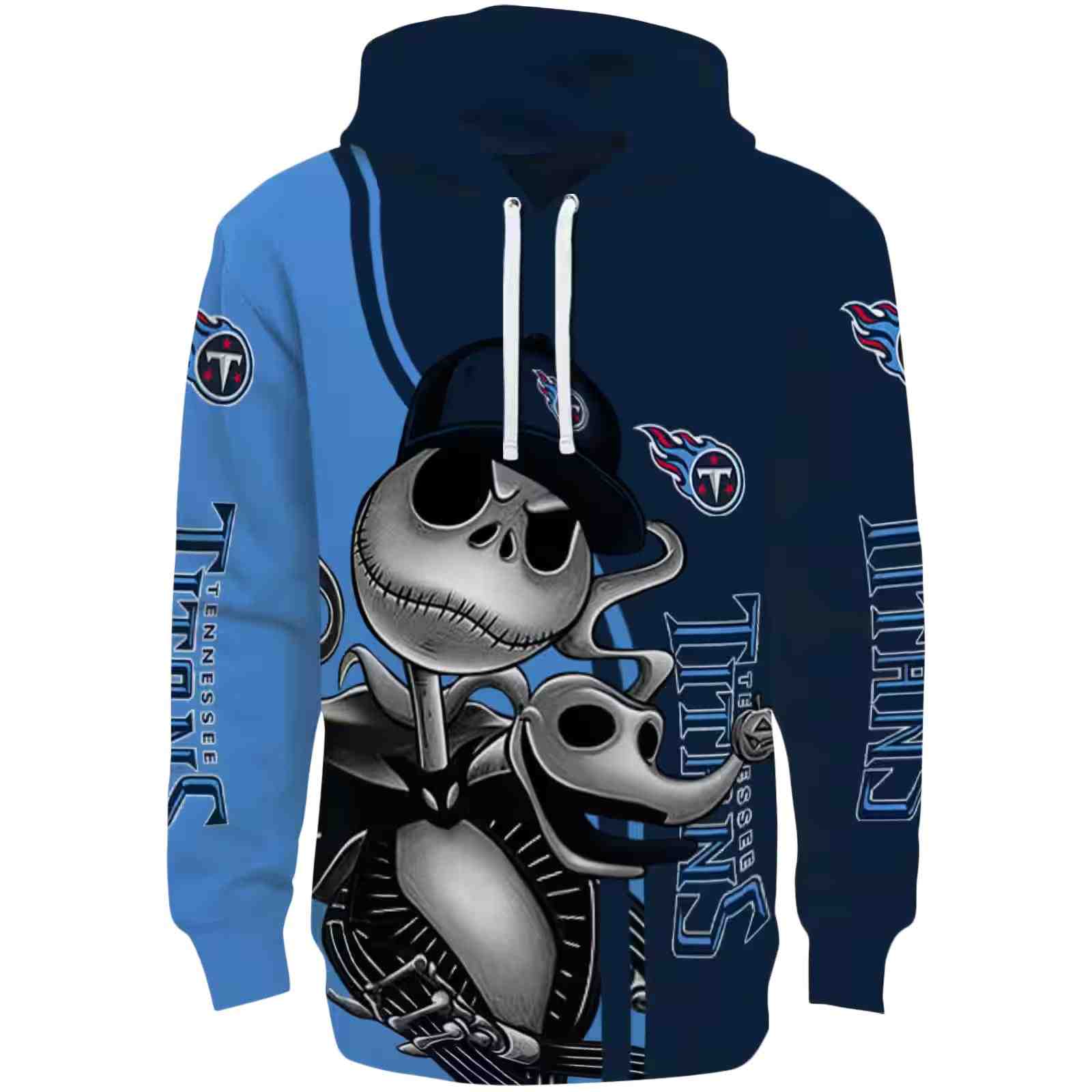 Tennessee Titans Jack Skellington Navy Hoodie