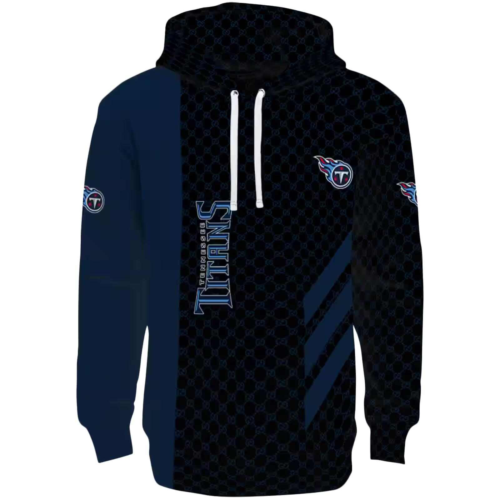 Tennessee Titans Monogram Pattern Navy Hoodie