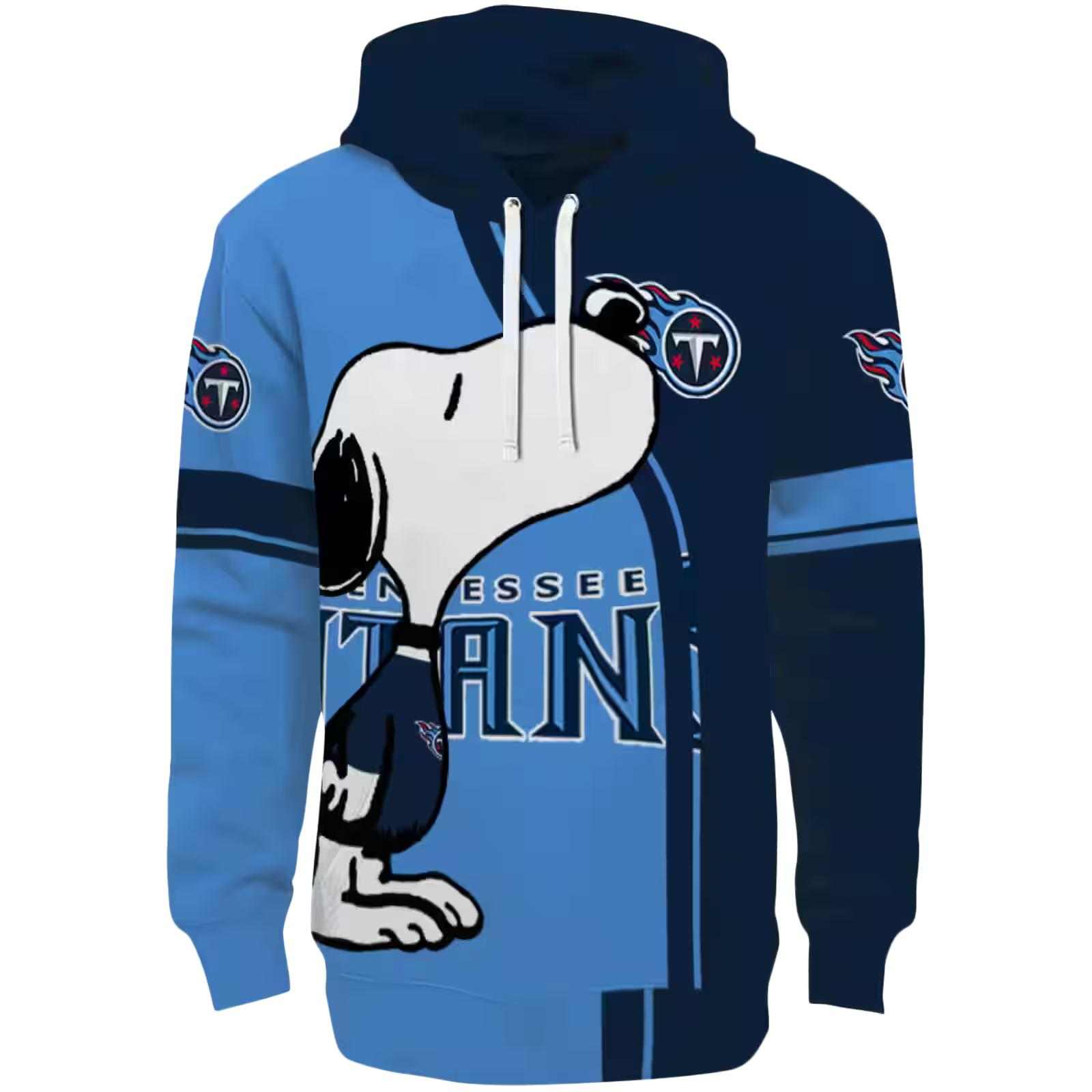 Tennessee Titans Playful Snoopy Navy Hoodie