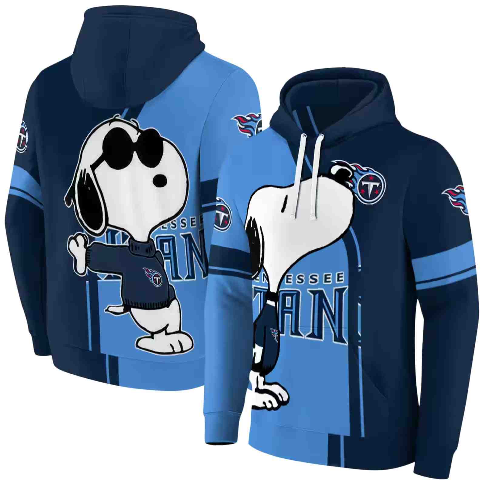 tennessee titans playful snoopy navy hoodie fashion forward