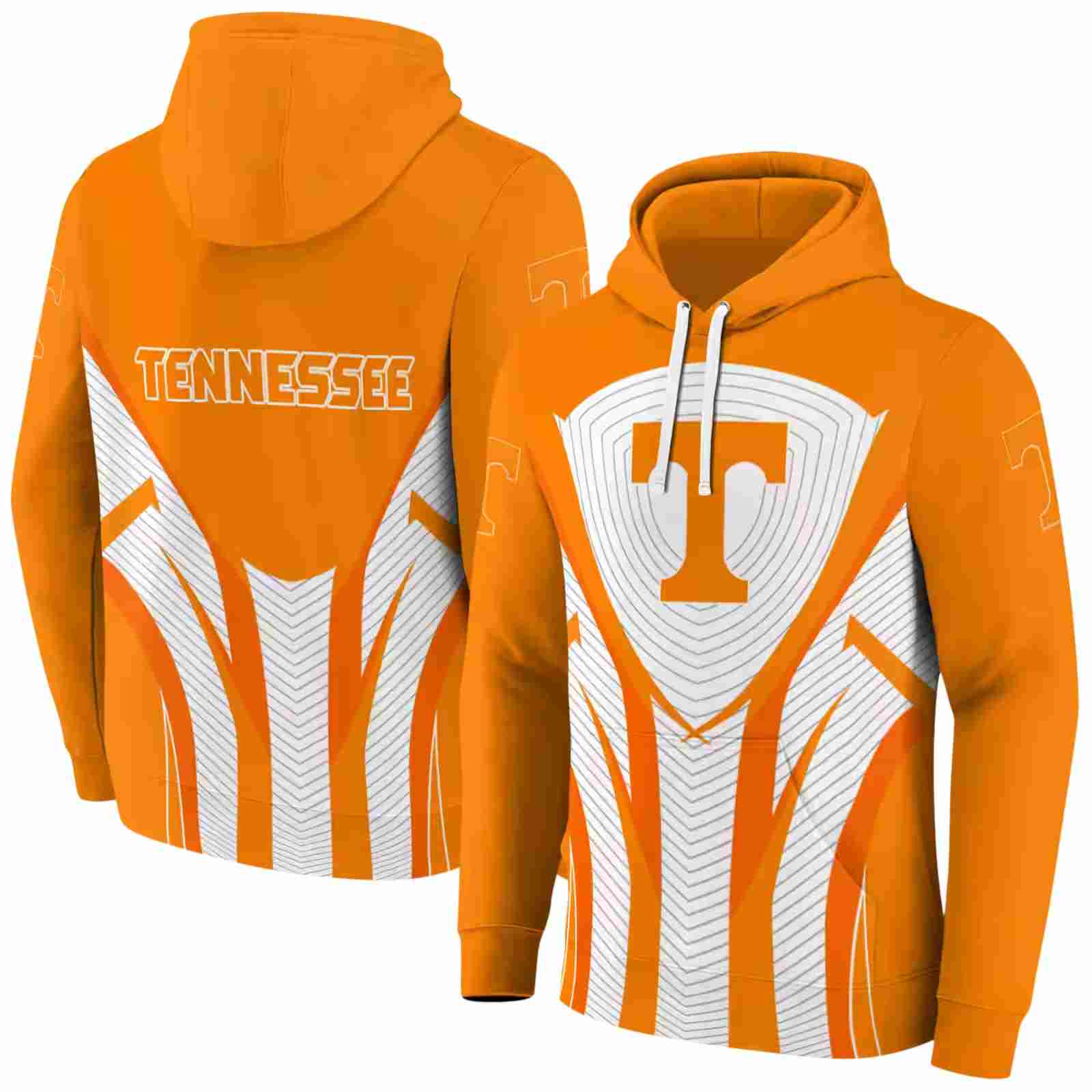 tennessee volunteers concentric lines orange black hoodie fashion forward