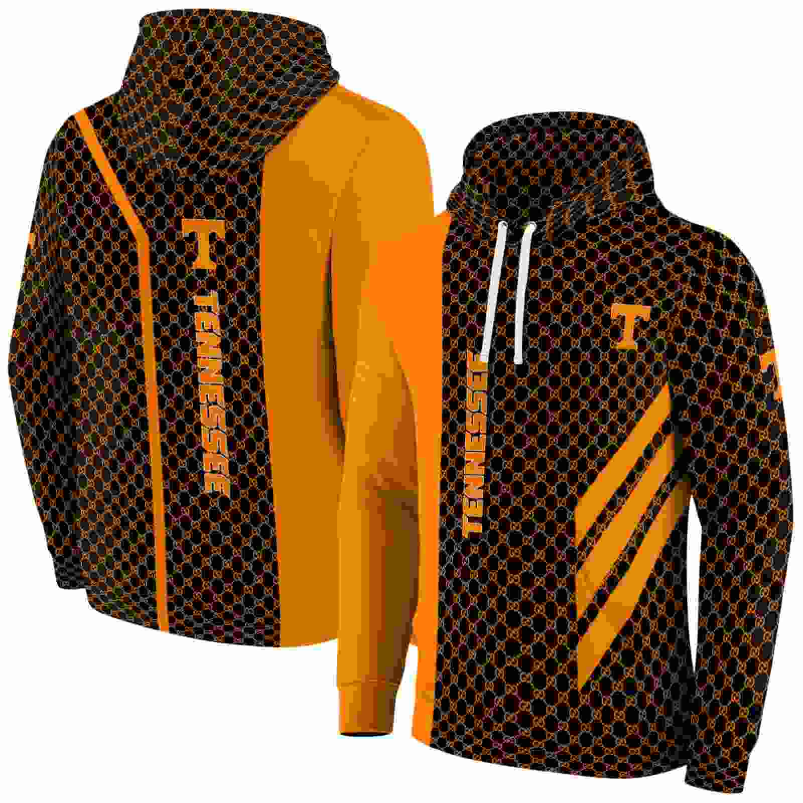tennessee volunteers monogram pattern orange hoodie fashion forward