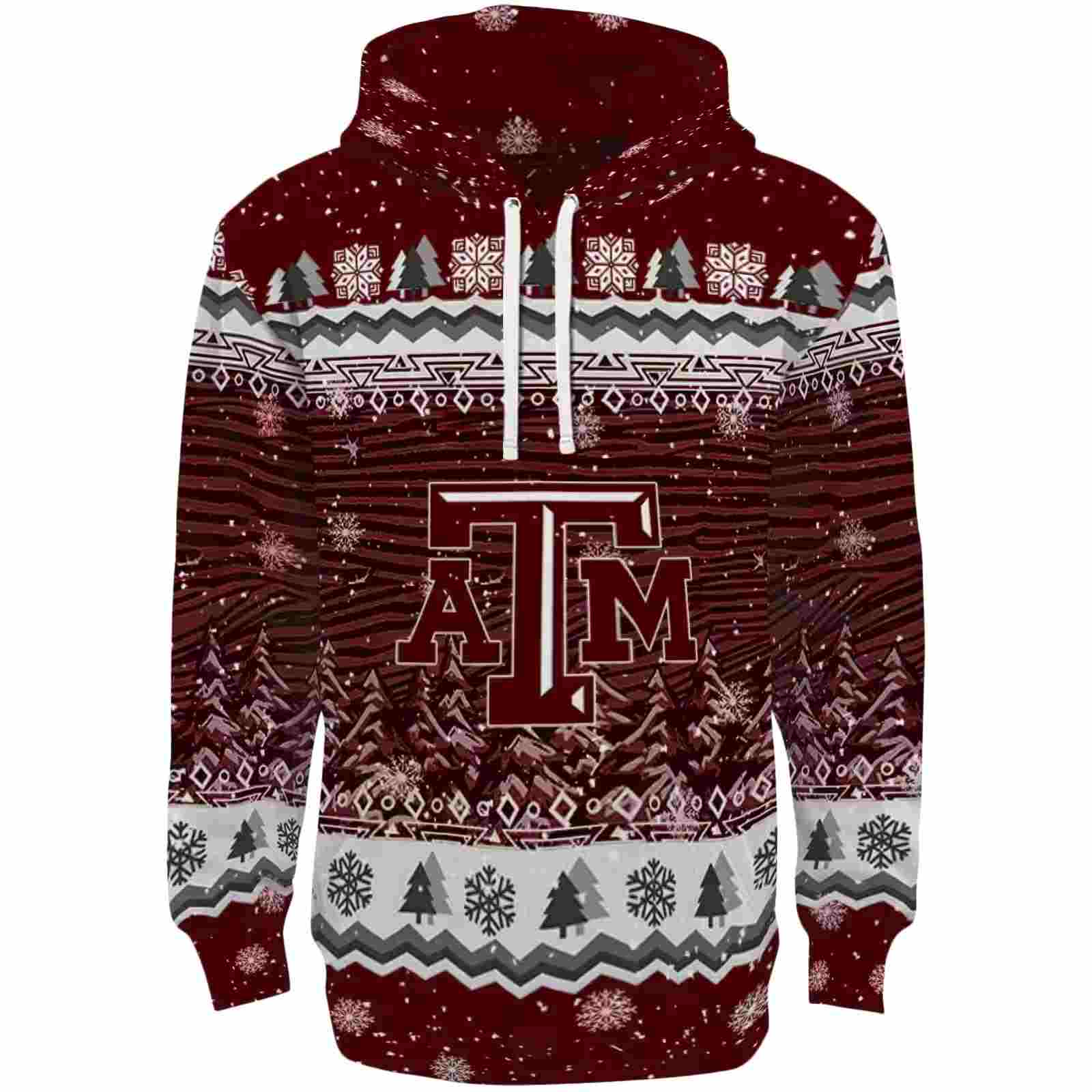 Texas A&M Aggies Christmas Trees Maroon Hoodie