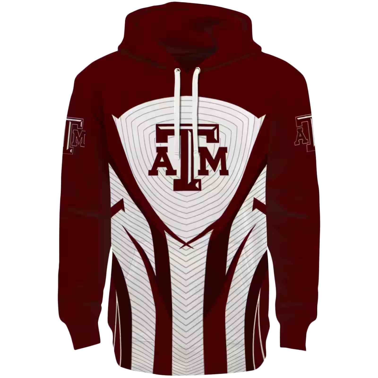 Texas A&M Aggies Concentric Lines Maroon Black Hoodie