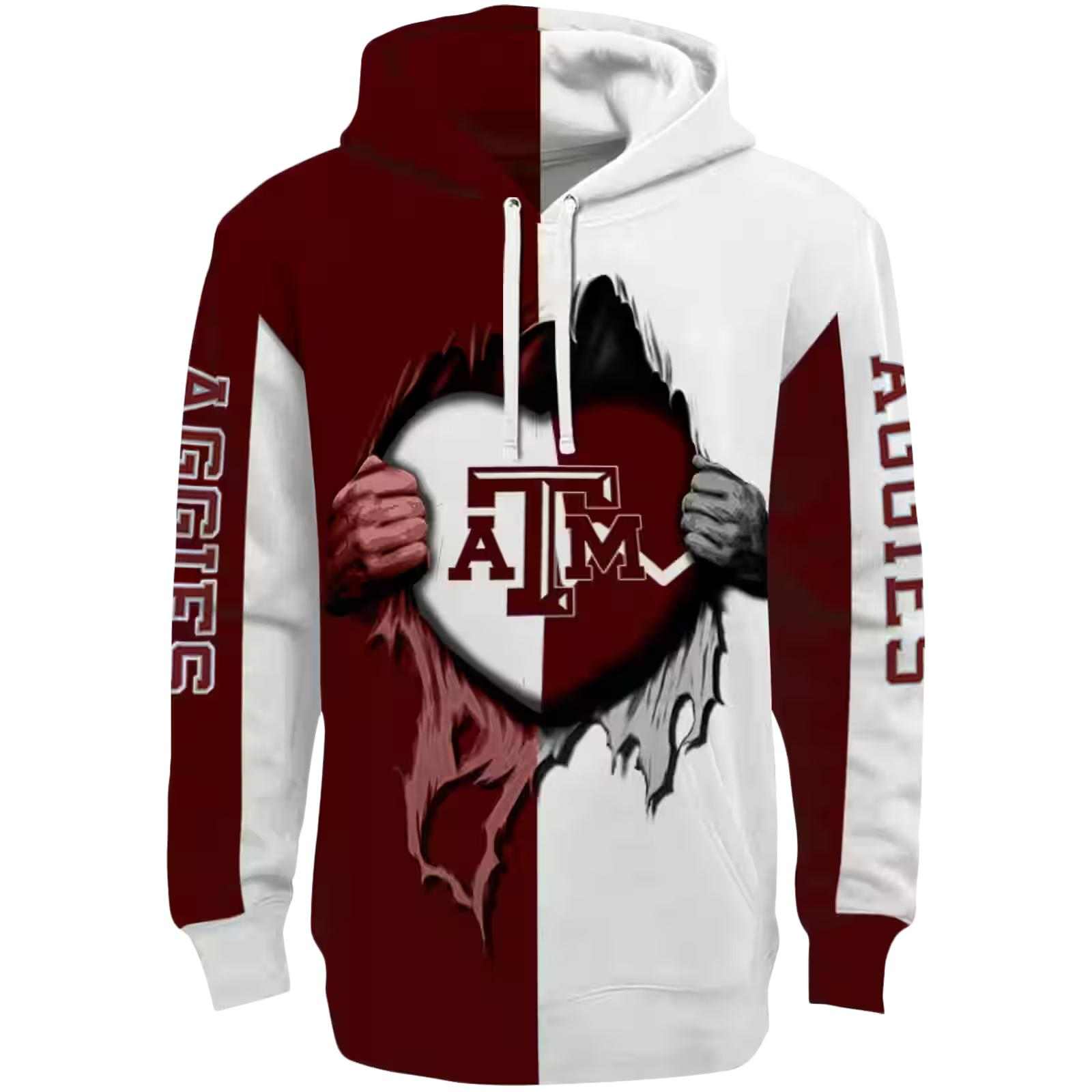 Texas A&M Aggies Heartbeat Graphic Maroon Hoodie