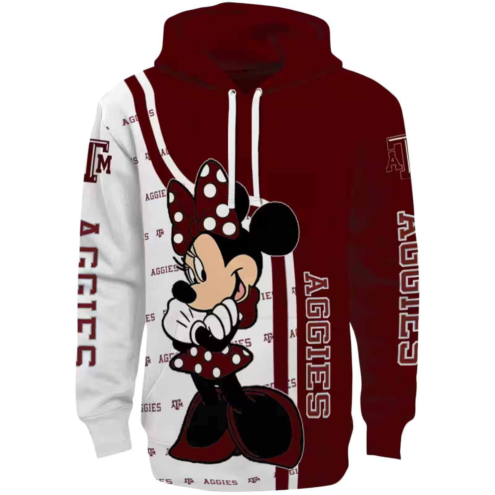 Texas A&M Aggies Minnie Mouse Maroon Hoodie