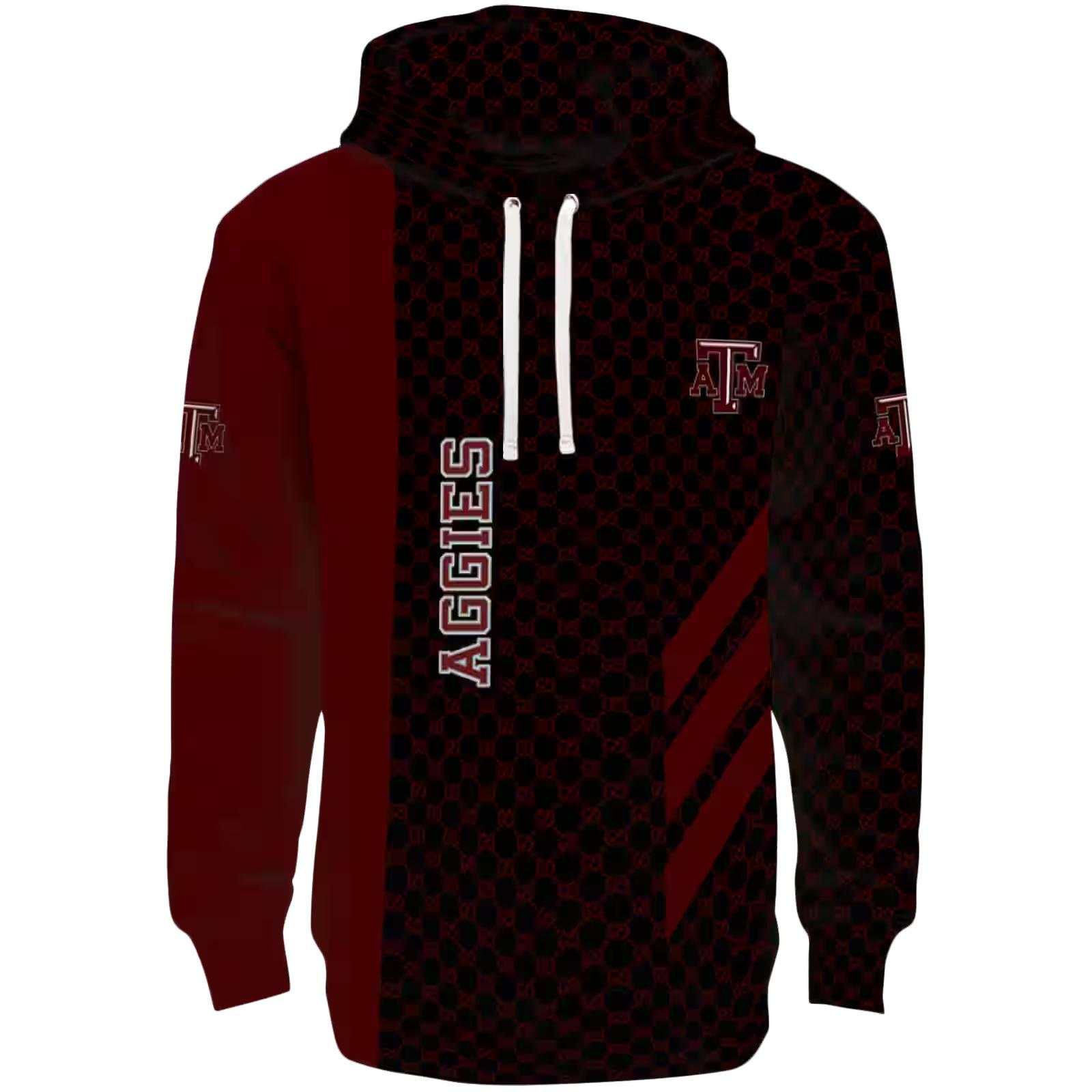 Texas A&M Aggies Monogram Pattern Maroon Hoodie