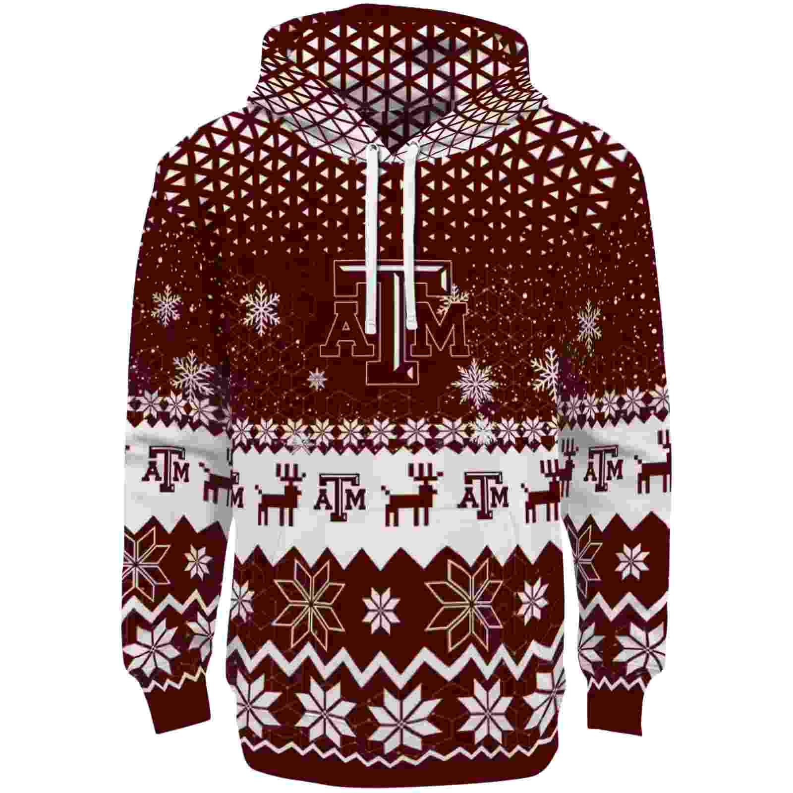 Texas A&M Aggies Reindeer Motif Maroon Hoodie