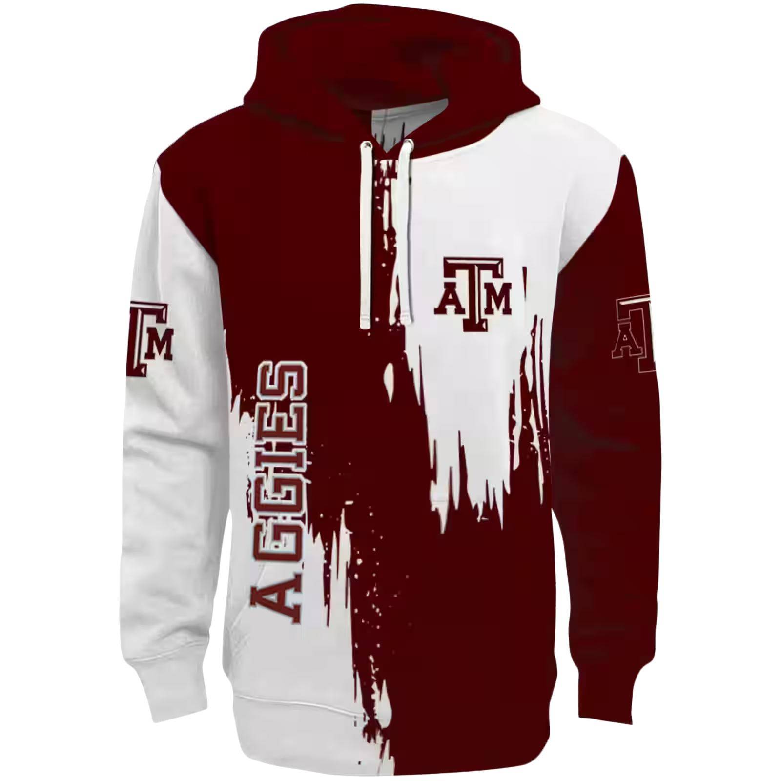 Texas A&M Aggies Splatter Effect Maroon Hoodie