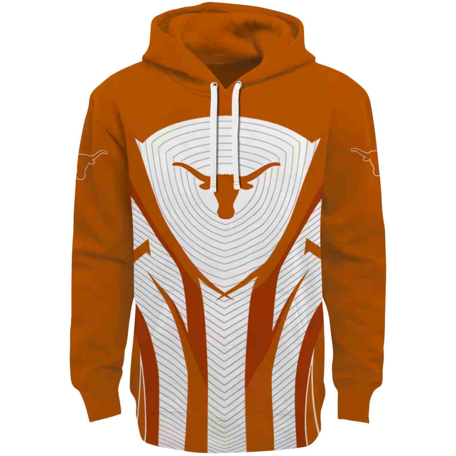 Texas Longhorns Concentric Lines Orange Black Hoodie