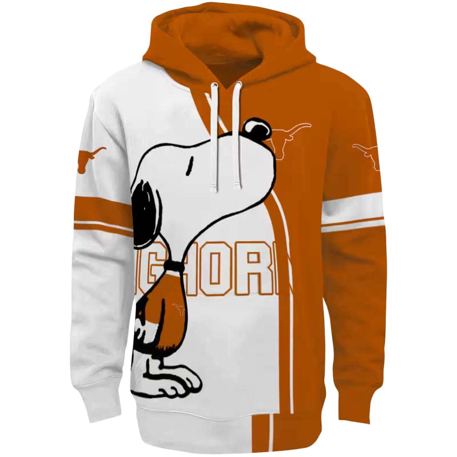 Texas Longhorns Playful Snoopy Orange Hoodie