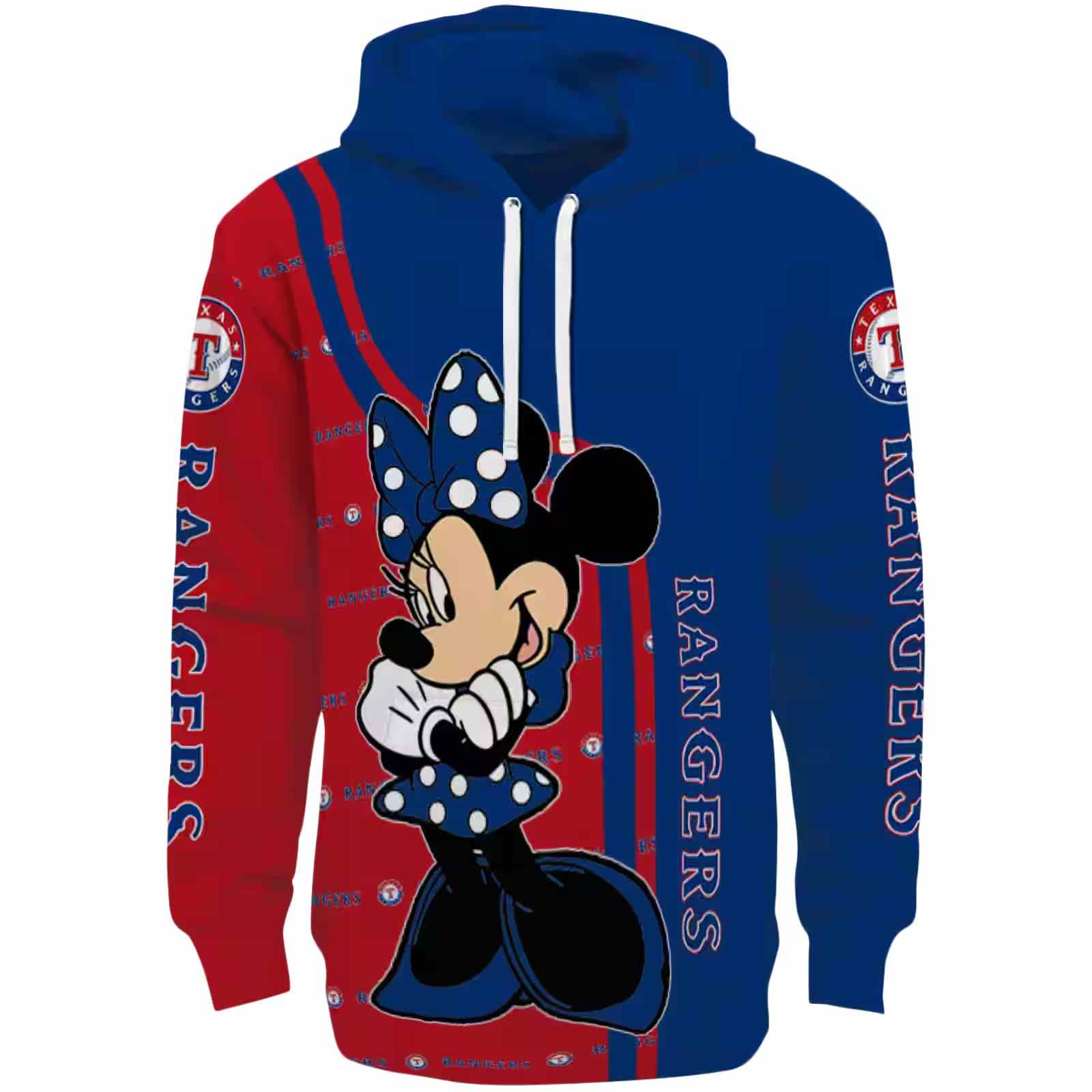 Texas Rangers Minnie Mouse Blue Hoodie