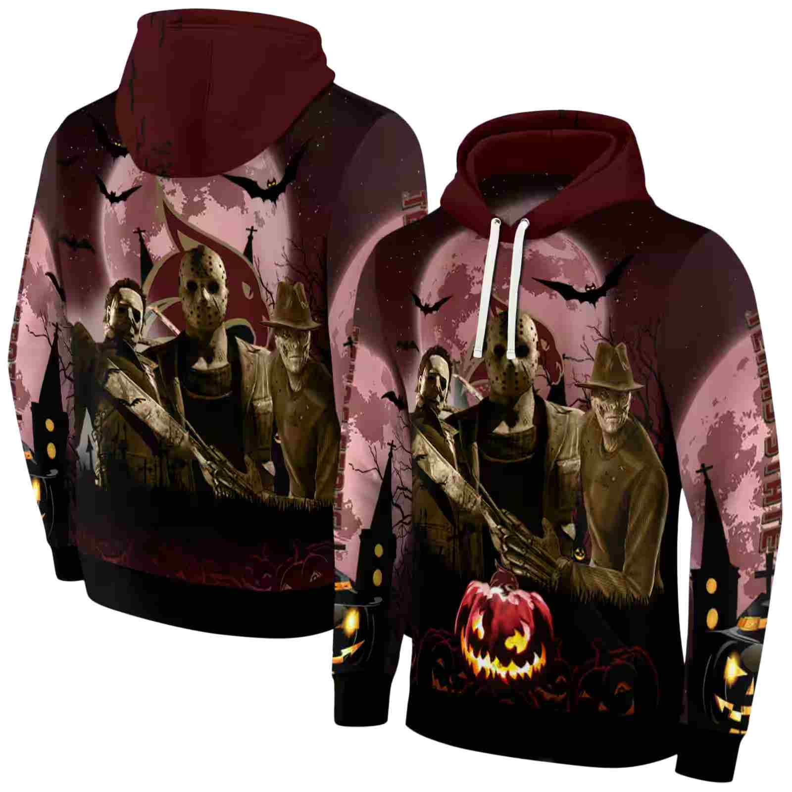 texas state bobcats halloween vibes maroon black hoodie fashion forward