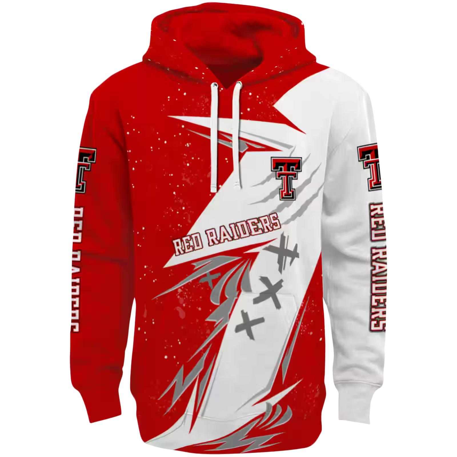 Texas Tech Red Raiders Dynamic Slash Red White Hoodie