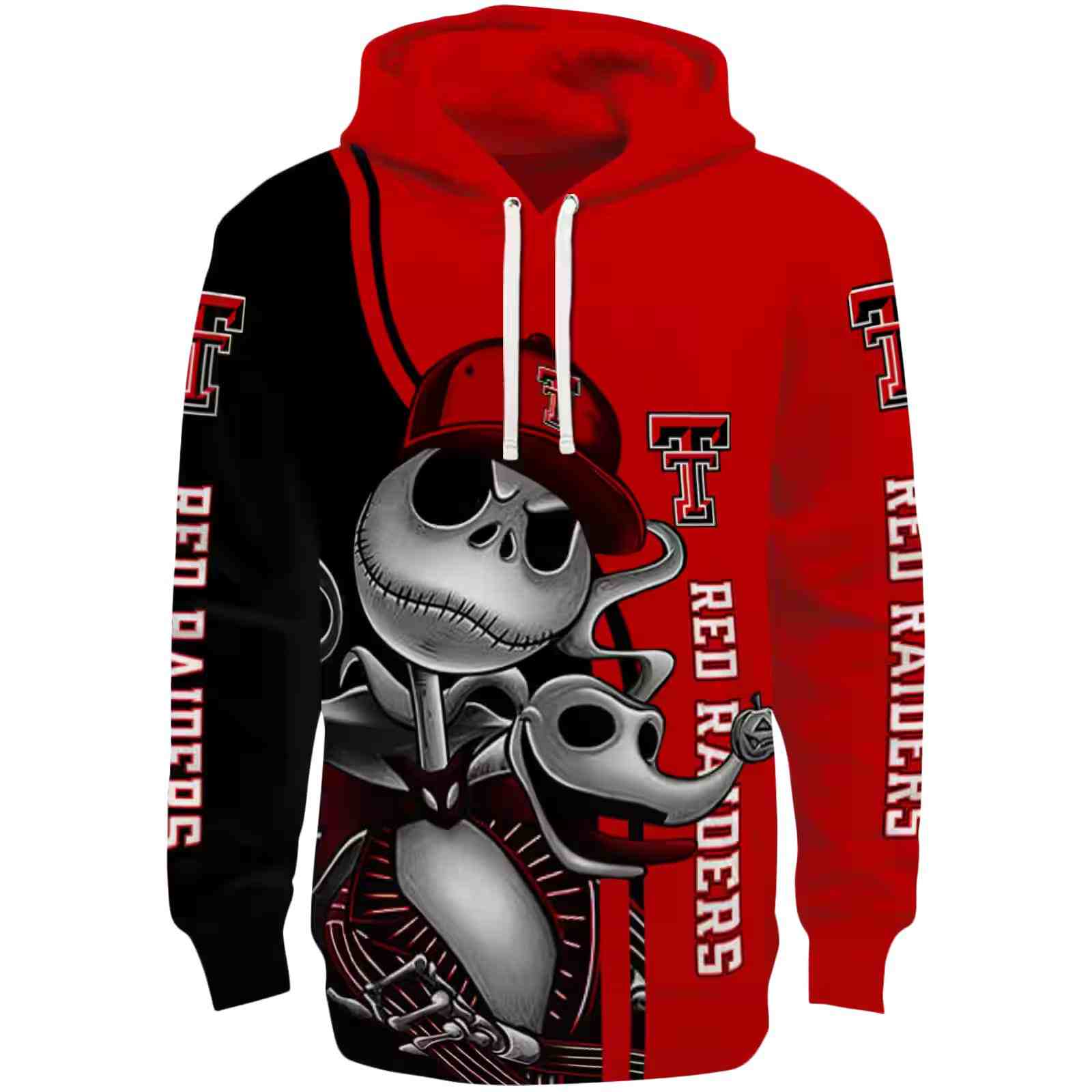 Texas Tech Red Raiders Jack Skellington Red Hoodie
