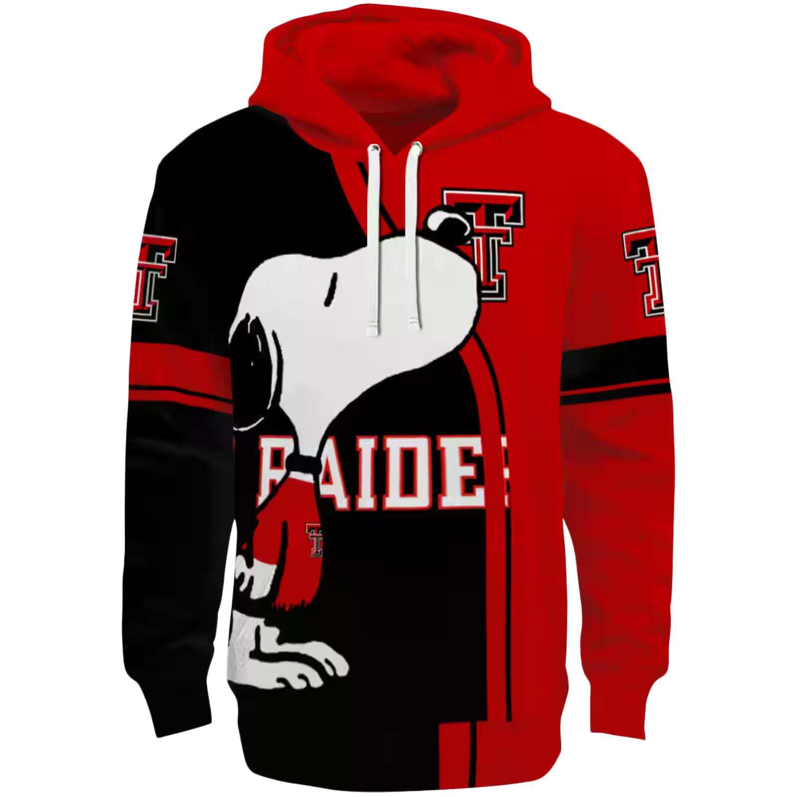 Texas Tech Red Raiders Playful Snoopy Red Hoodie