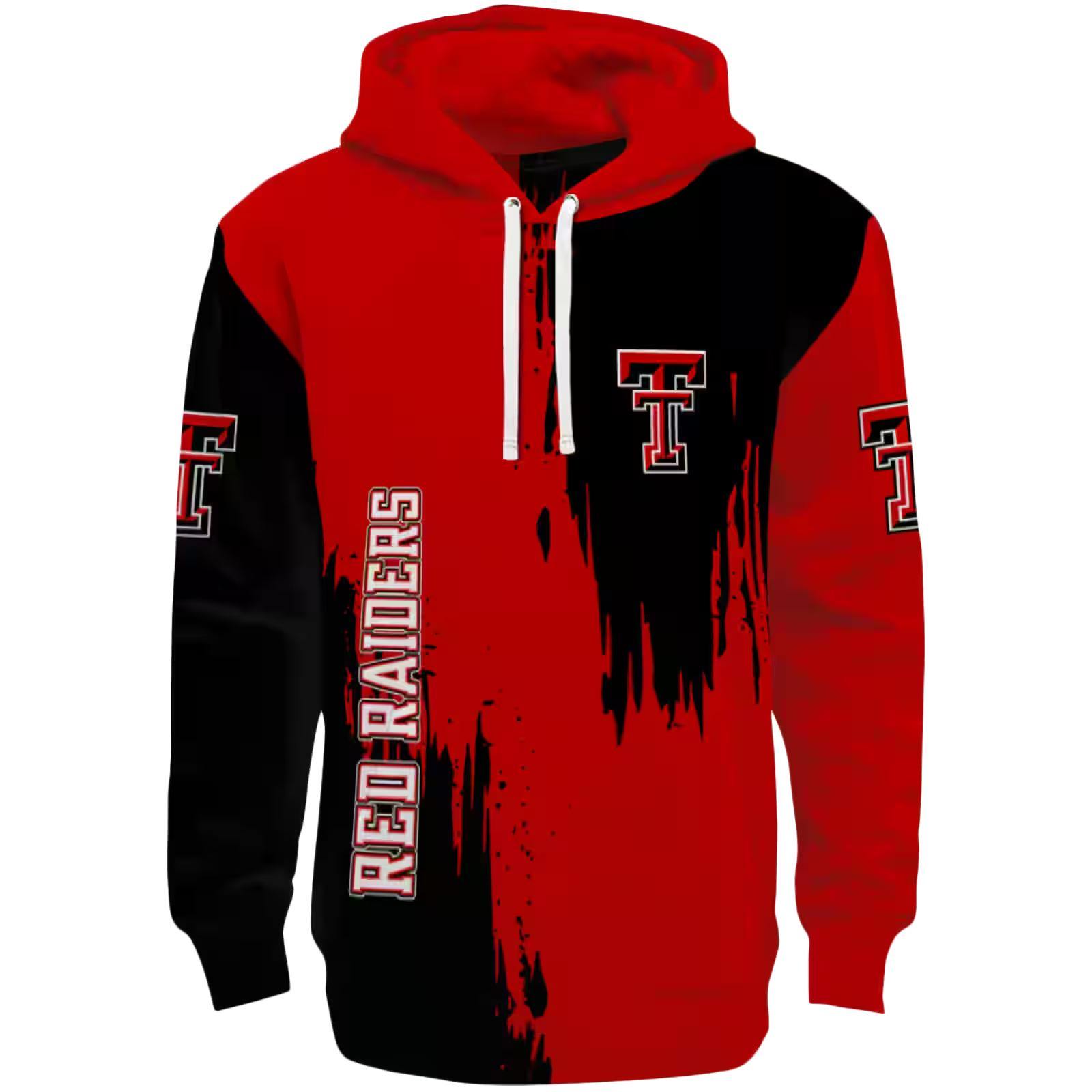 Texas Tech Red Raiders Splatter Effect Red Hoodie