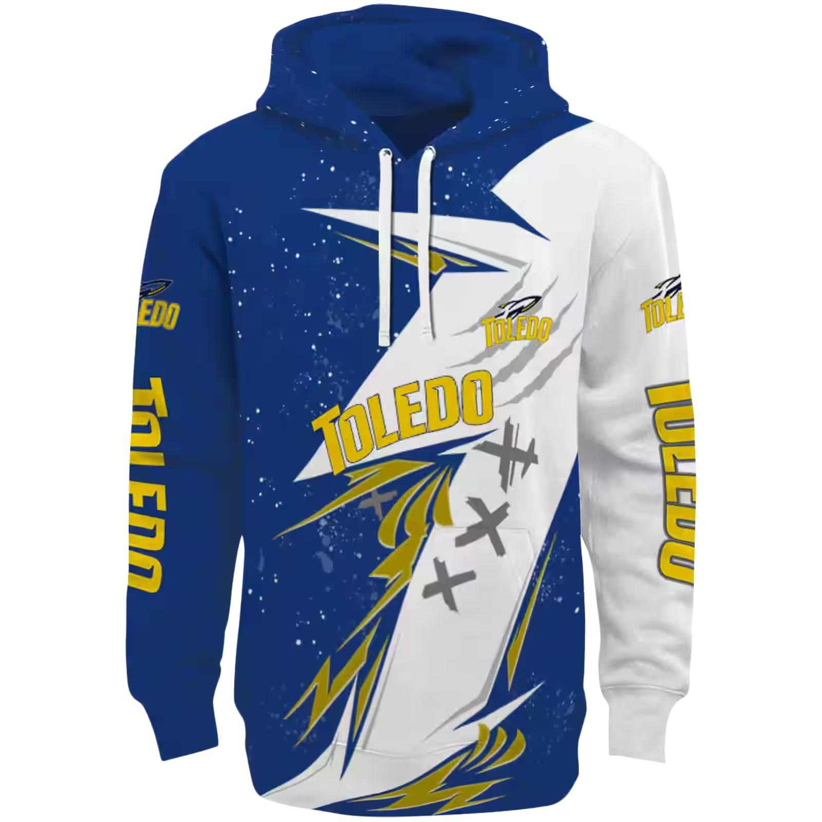 Toledo Rockets Dynamic Slash Blue White Hoodie