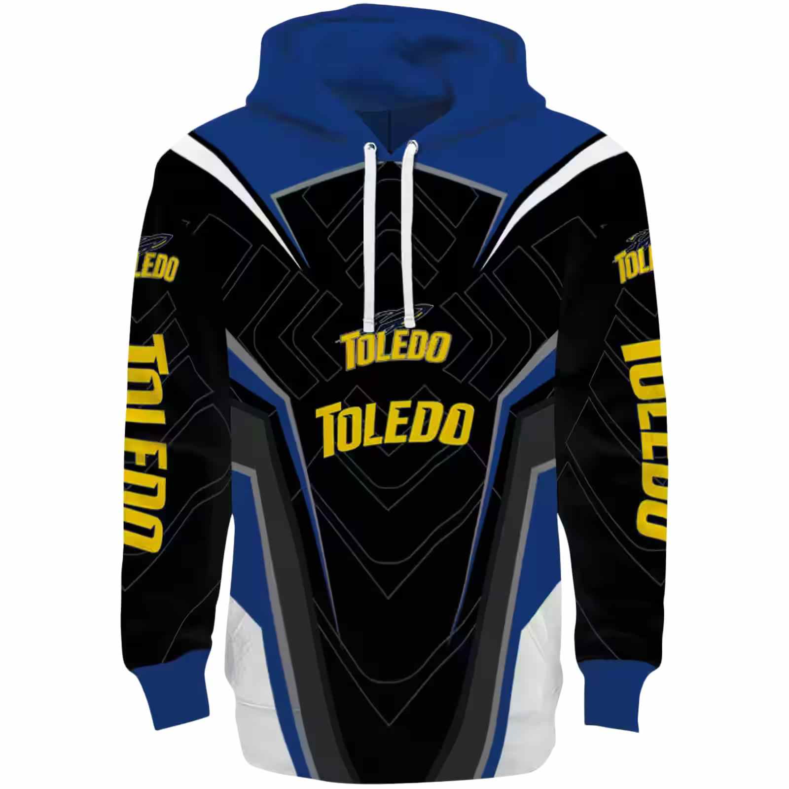 Toledo Rockets Futuristic Pattern Blue Black Hoodie