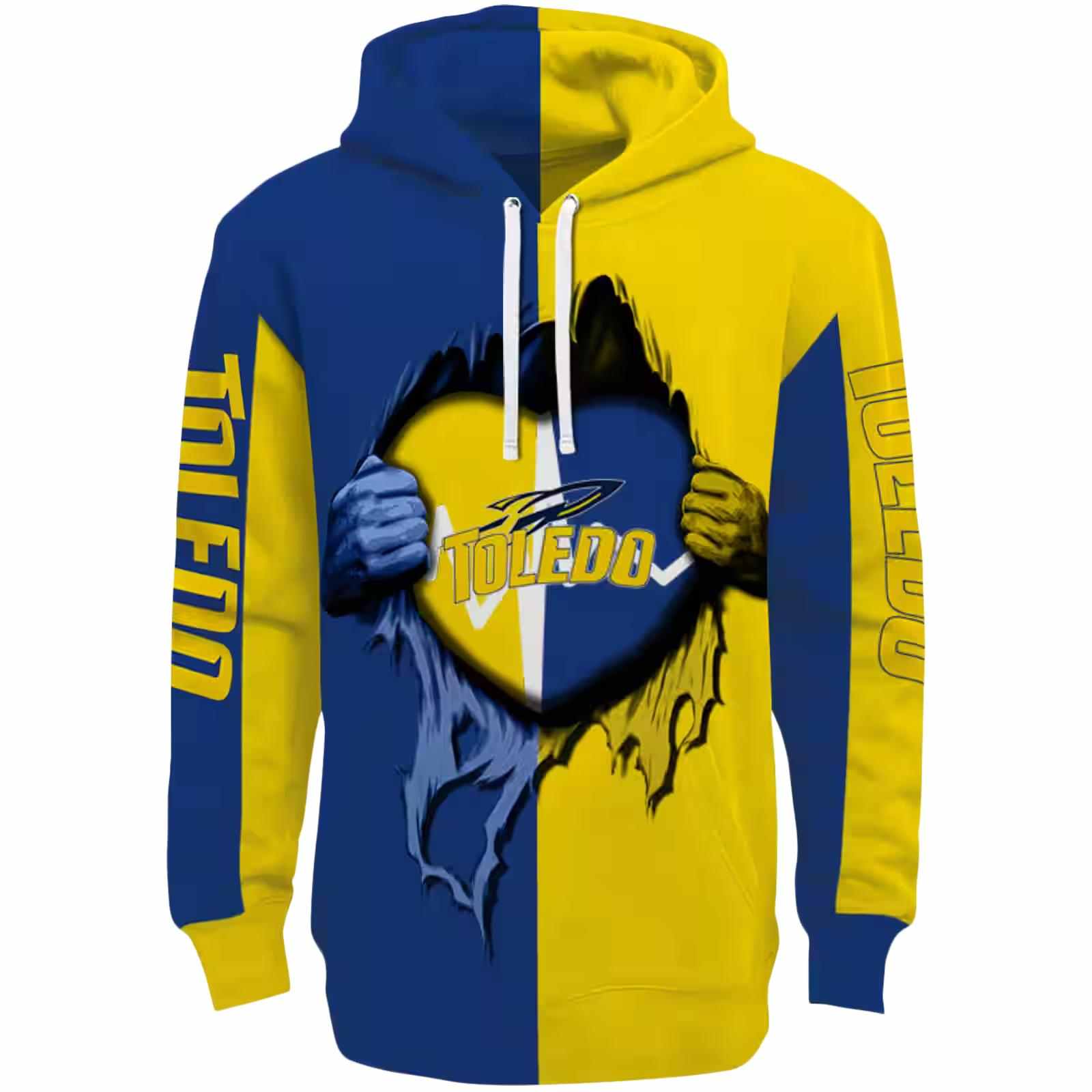 Toledo Rockets Heartbeat Graphic Blue Hoodie