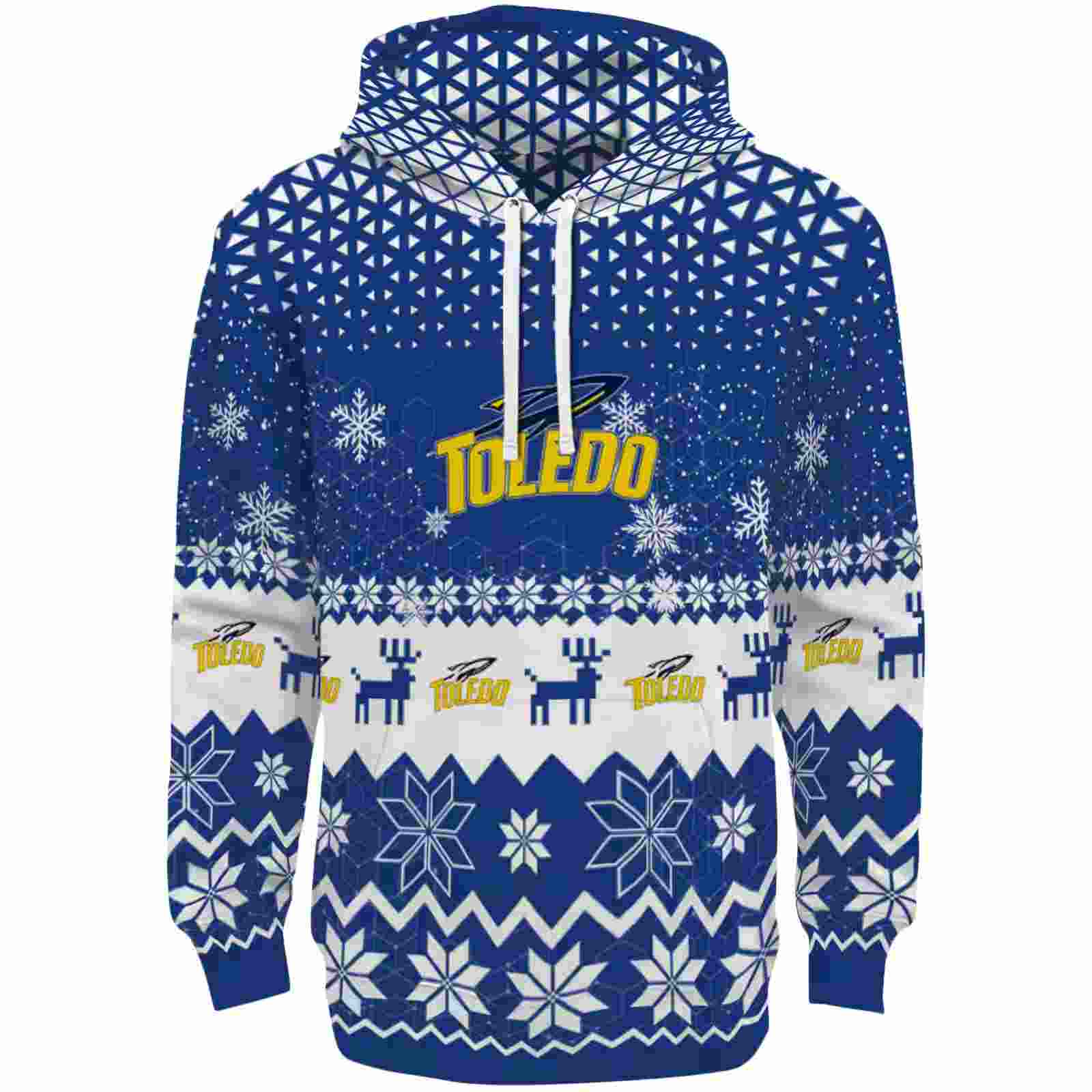 Toledo Rockets Reindeer Motif Blue Hoodie