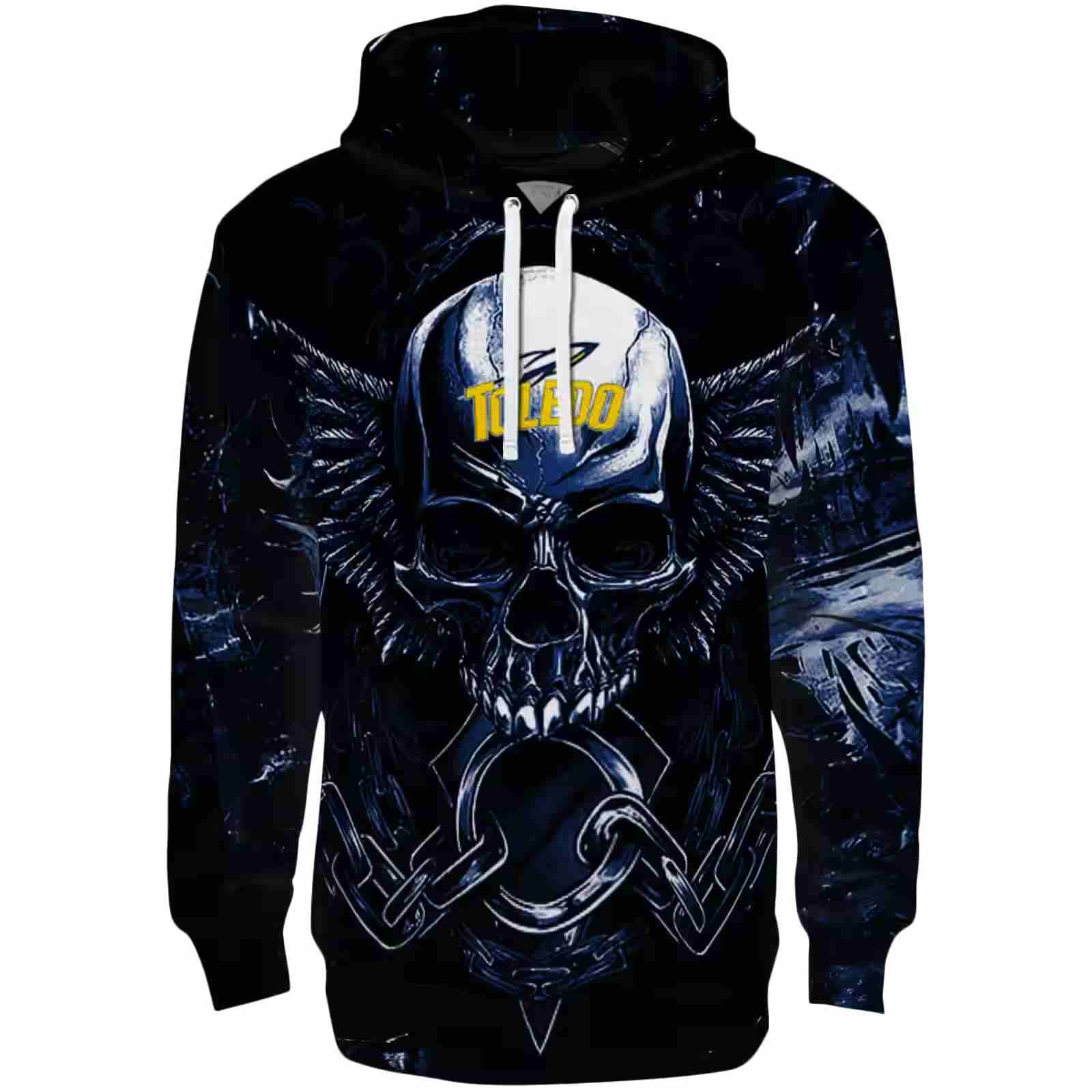 Toledo Rockets Skull Artwork Blue Black Hoodie