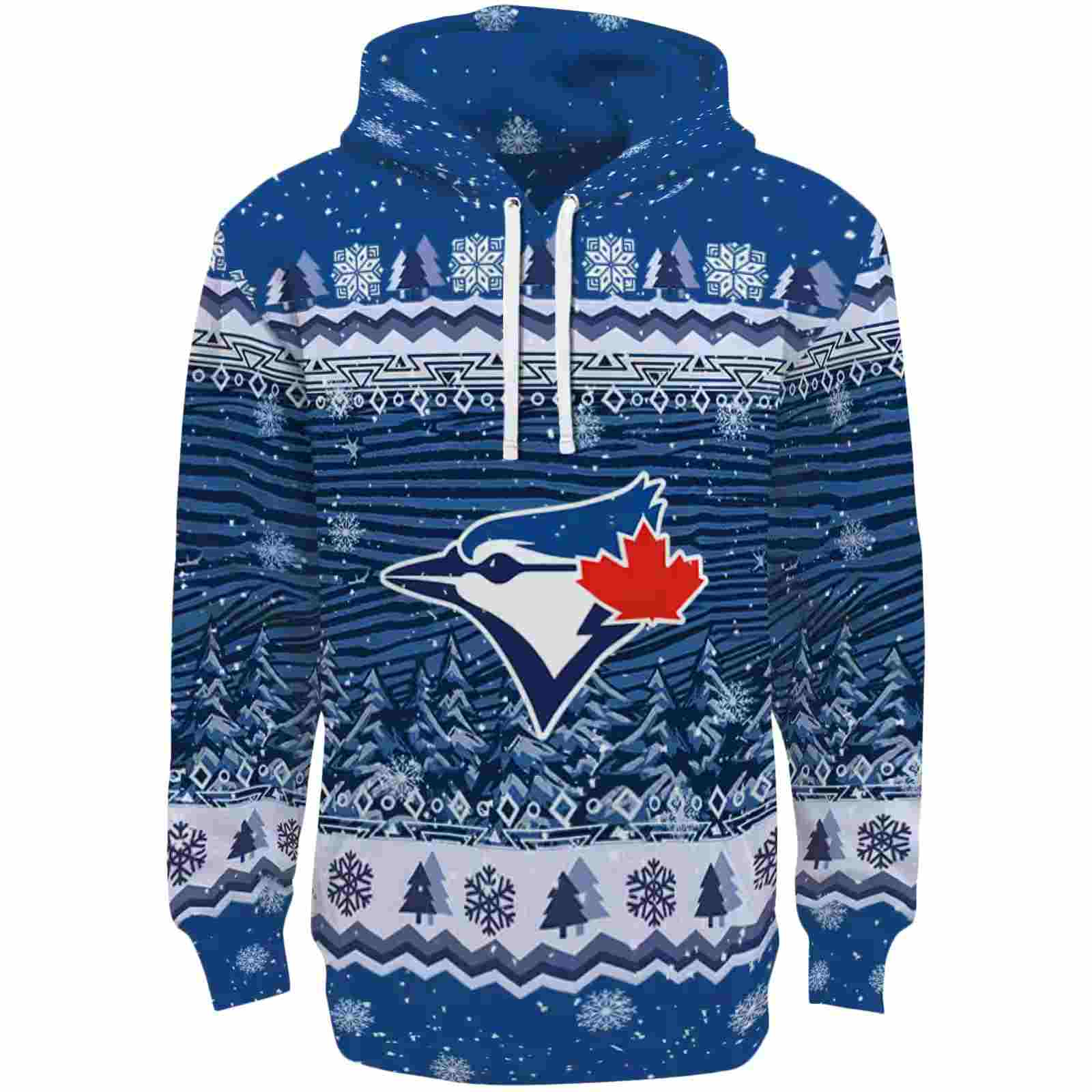 Toronto Blue Jays Christmas Trees Blue Hoodie