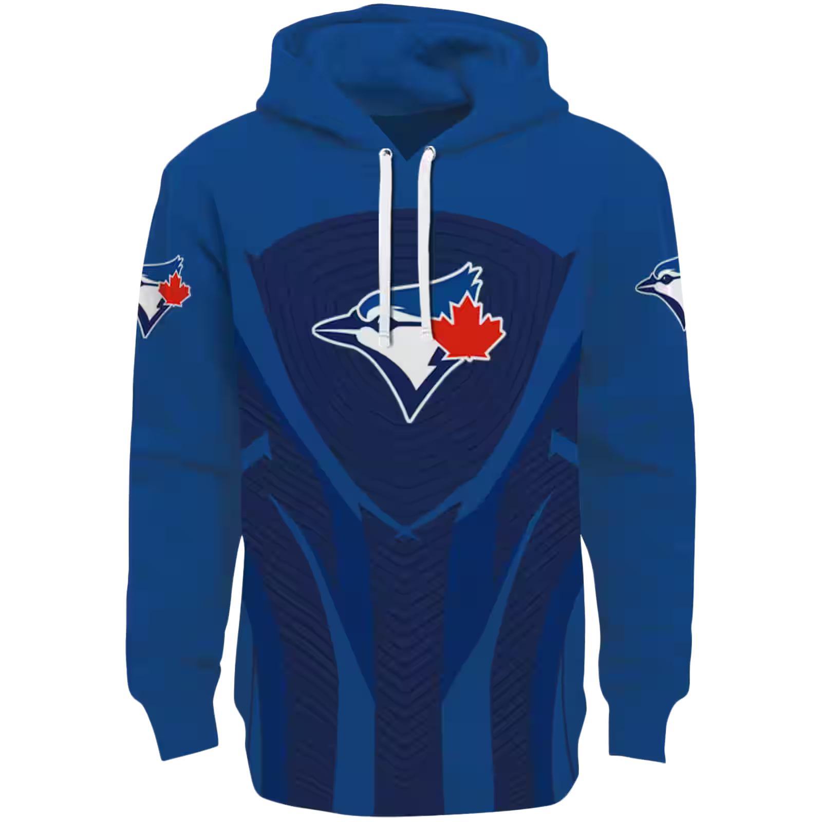 Toronto Blue Jays Concentric Lines Blue Black Hoodie