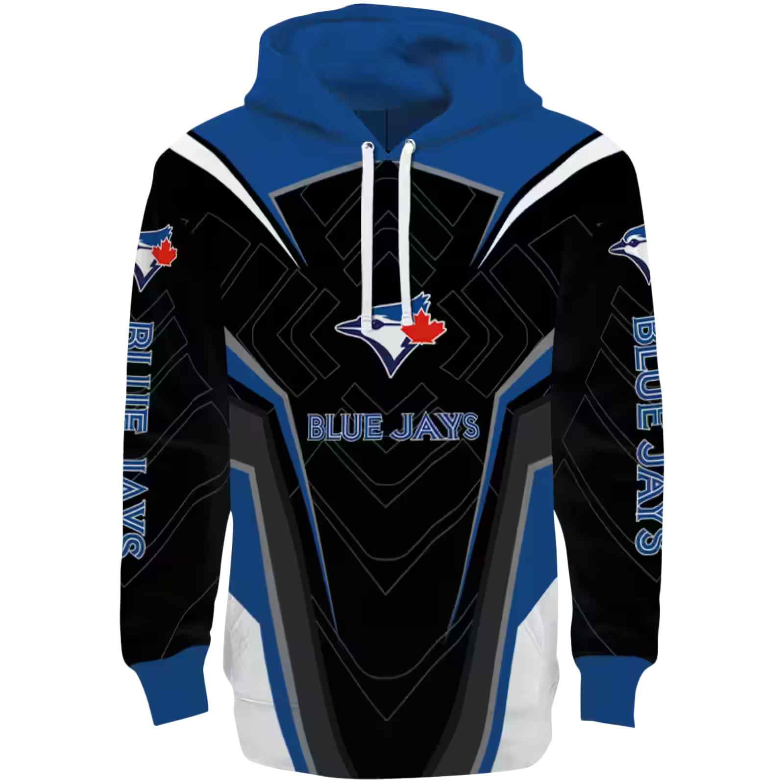 Toronto Blue Jays Futuristic Pattern Blue Black Hoodie