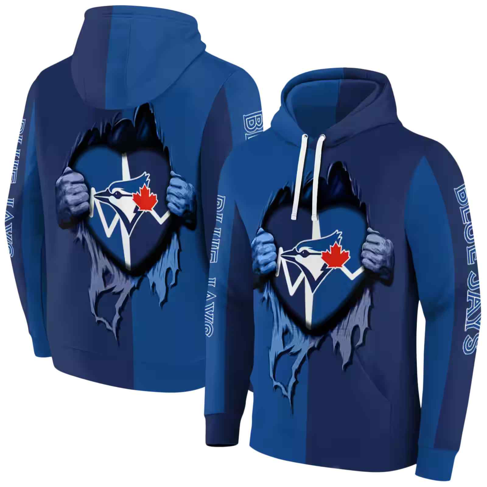 toronto blue jays heartbeat graphic blue hoodie fashion forward