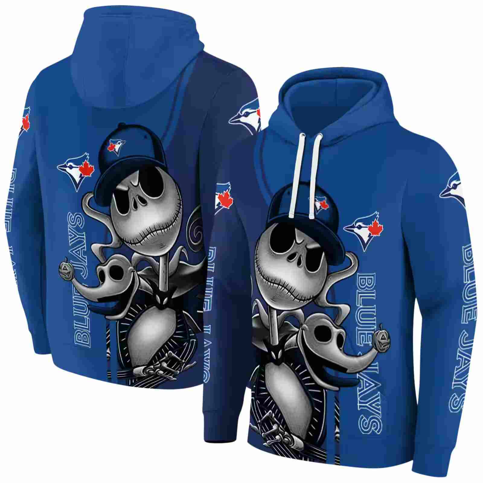 toronto blue jays jack skellington blue hoodie fashion forward