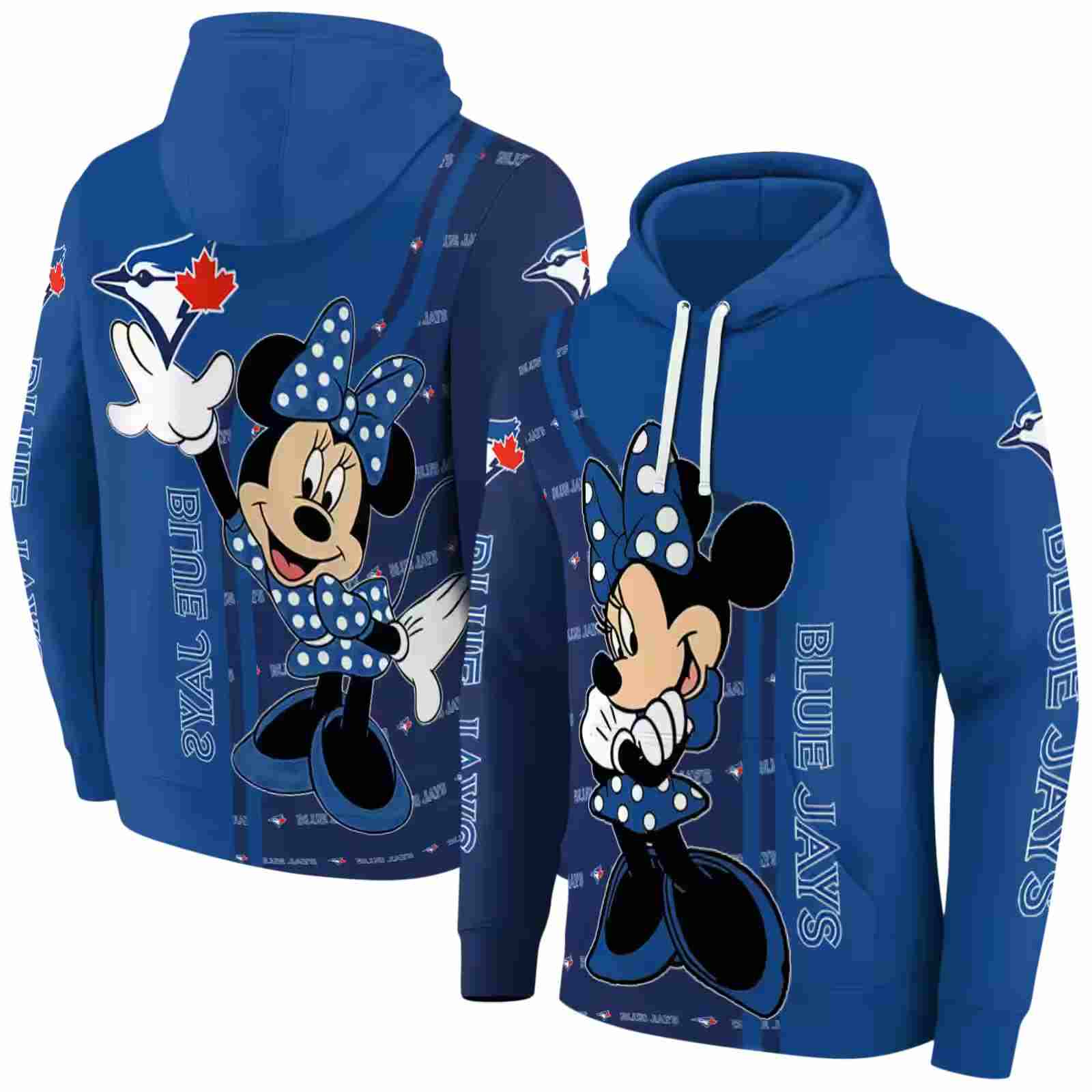 toronto blue jays minnie mouse blue hoodie fashion forward