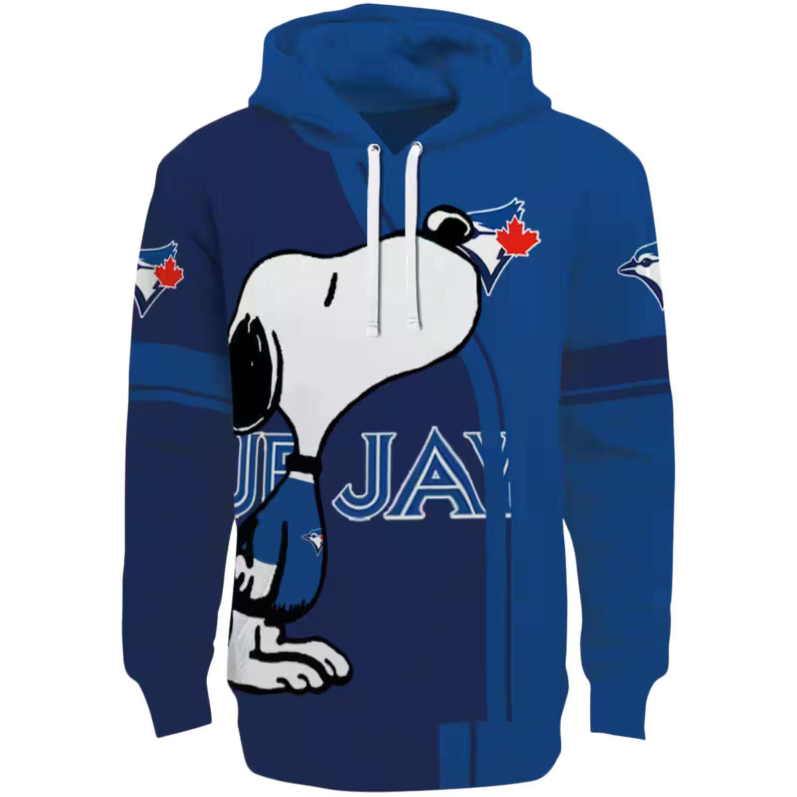 Toronto Blue Jays Playful Snoopy Blue Hoodie