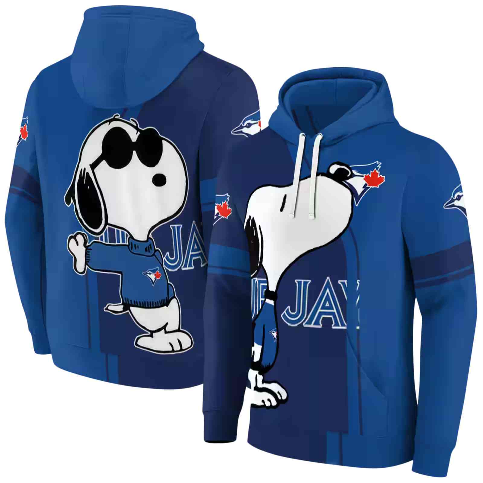 toronto blue jays playful snoopy blue hoodie fashion forward