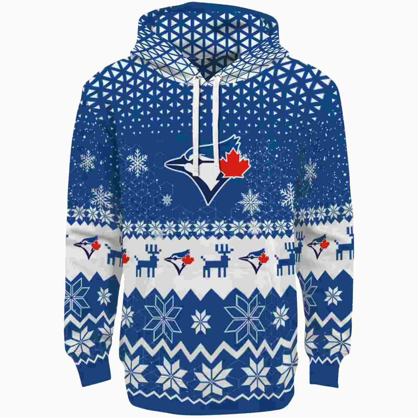 Toronto Blue Jays Reindeer Motif Blue Hoodie